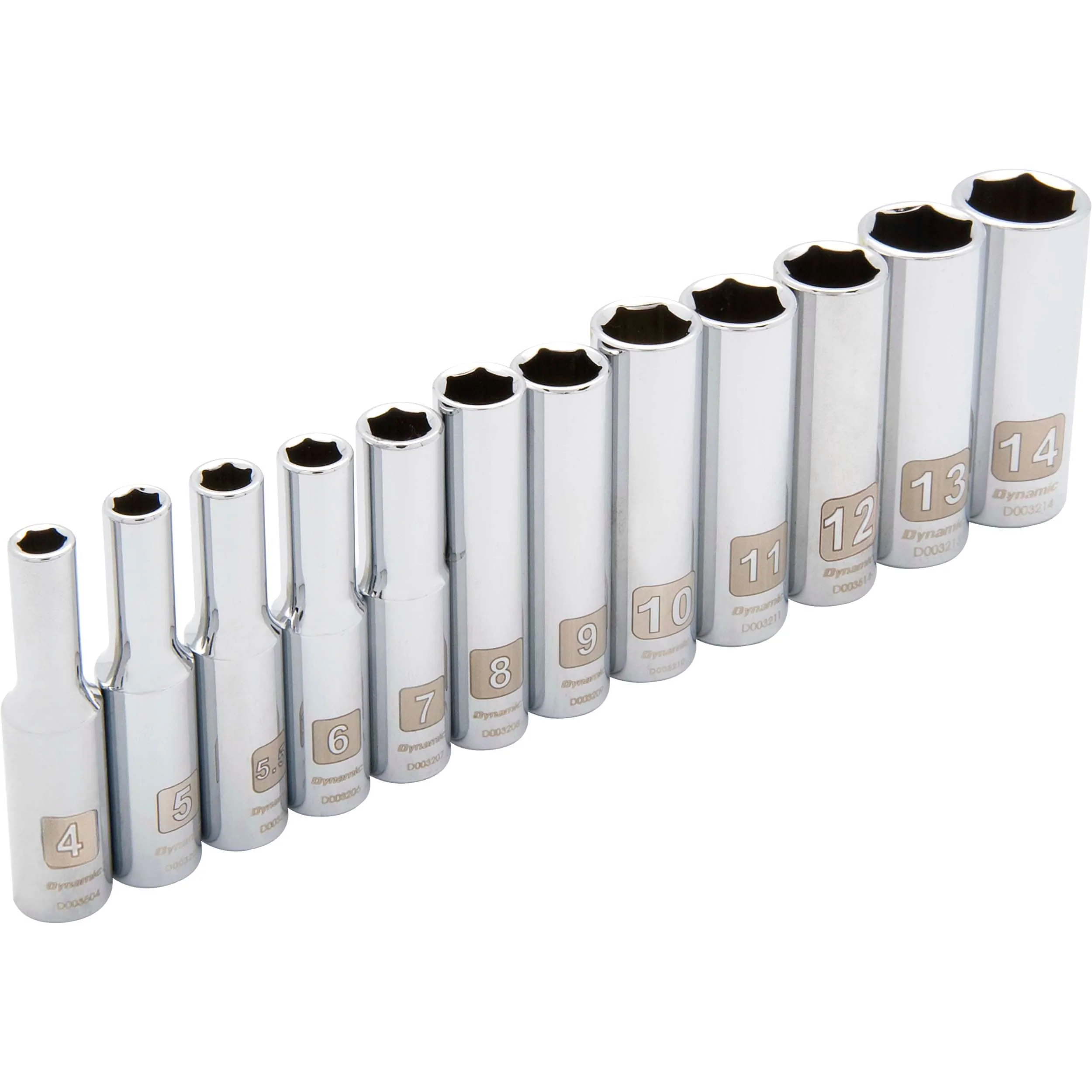 1/4" Drive 12pc 6-Point Deep Metric Socket Set, 4mm - 14mm - Image 1