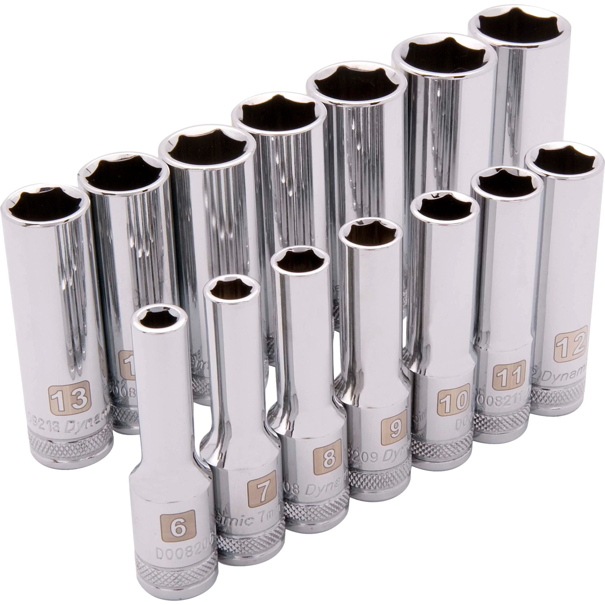 3/8" Drive 14pc 6-Point Deep Metric Socket Set, 6mm - 19mm - Image 1