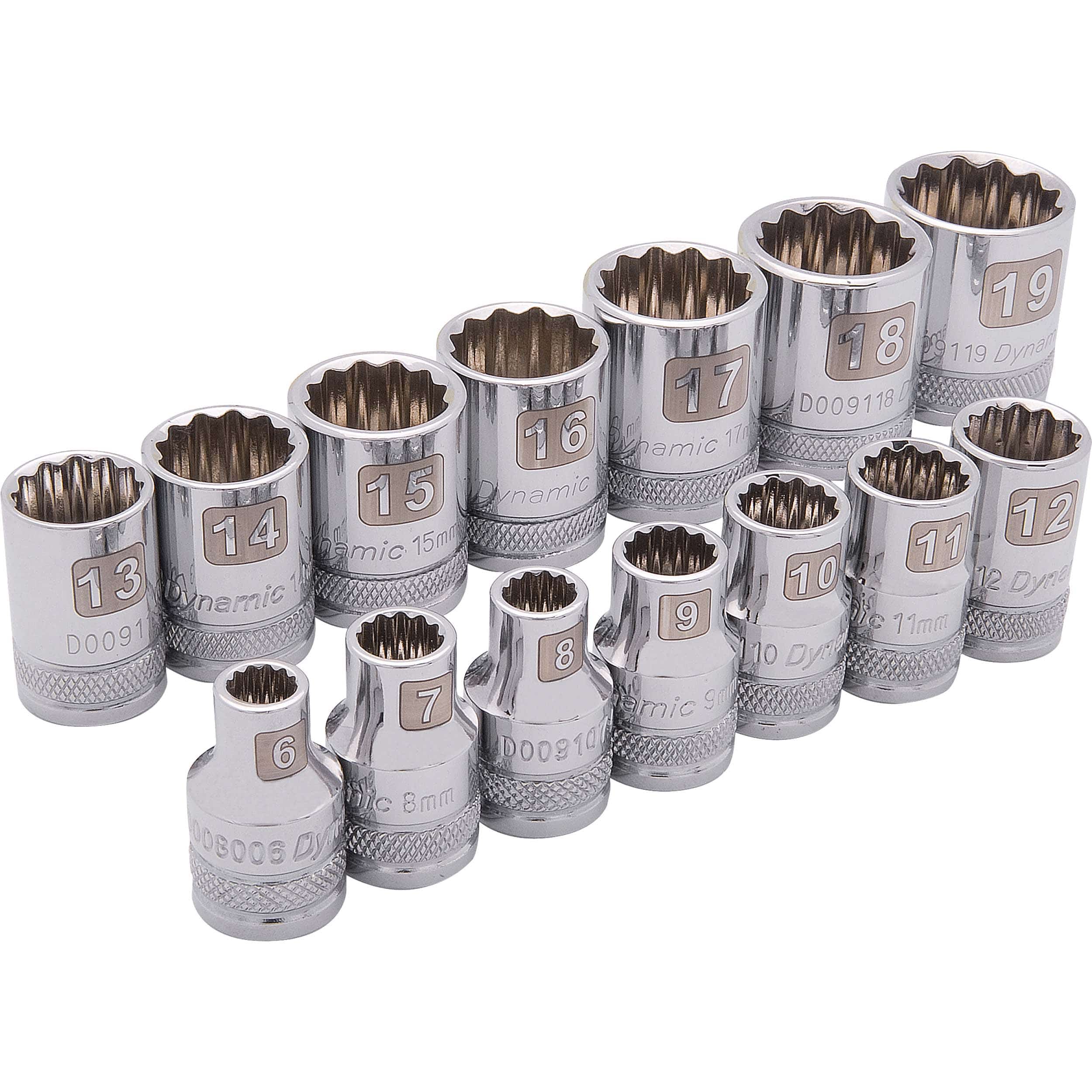 3/8" Drive 14pc 12-Point Standard Metric Socket Set - 6mm - 19mm - Image 1