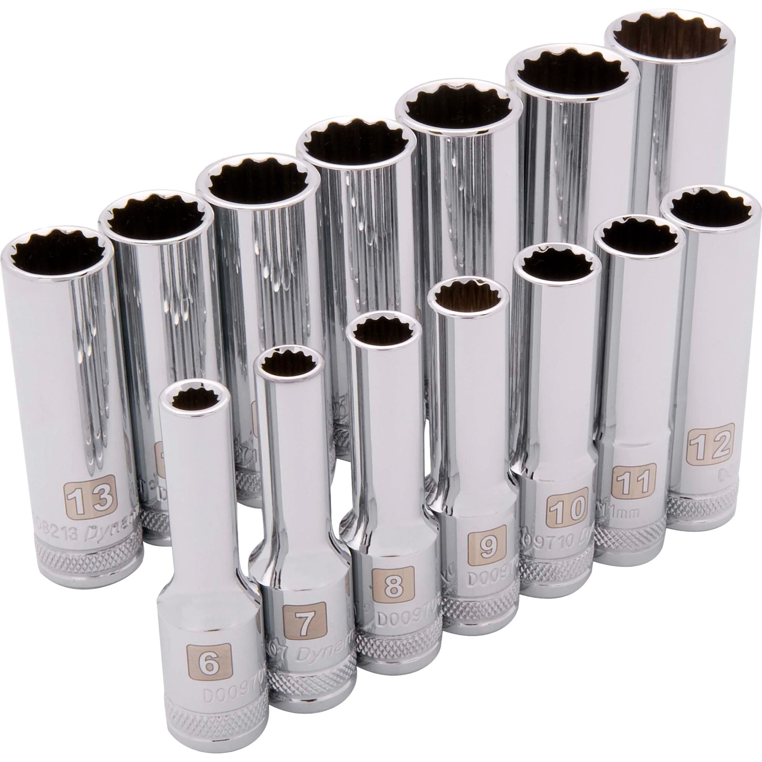 3/8" Drive 14pc 12-Point Deep Metric Socket Set, 6mm - 19mm - Image 1