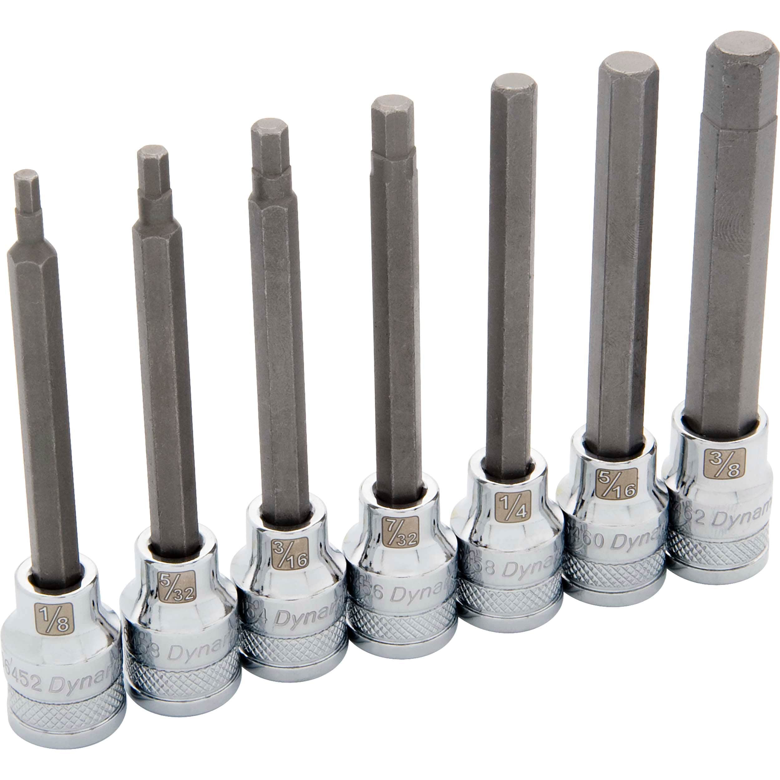 3/8" Drive 7pc SAE Long Hex Socket Set, 1/8" - 3/8" - Image 1
