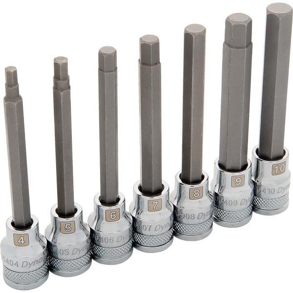 3/8" Drive 7pc Metric Long Hex Socket Set, 4mm - 10mm - Image 1