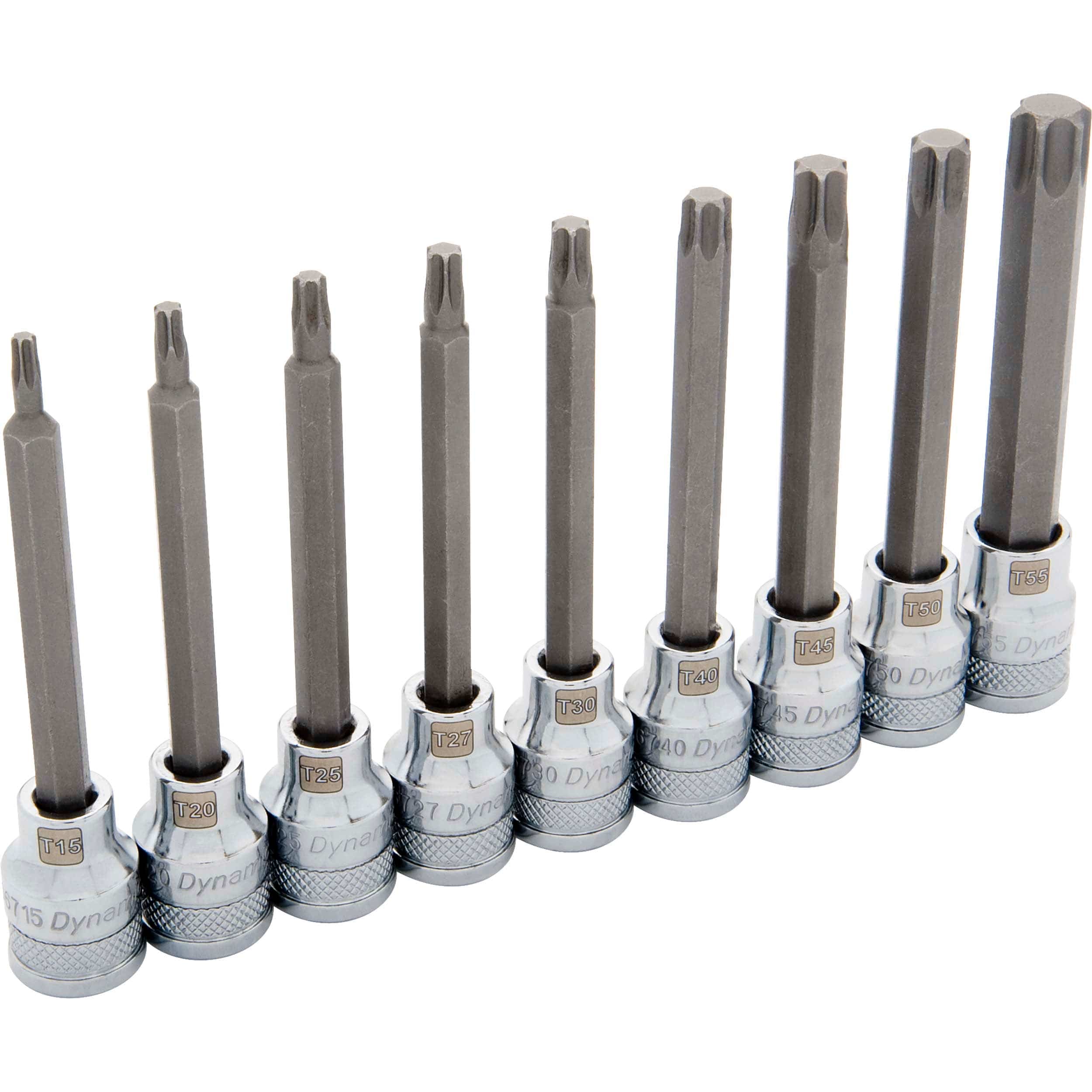 3/8" Drive 9pc Long Torx Socket Set, T15 - T55 - Image 1