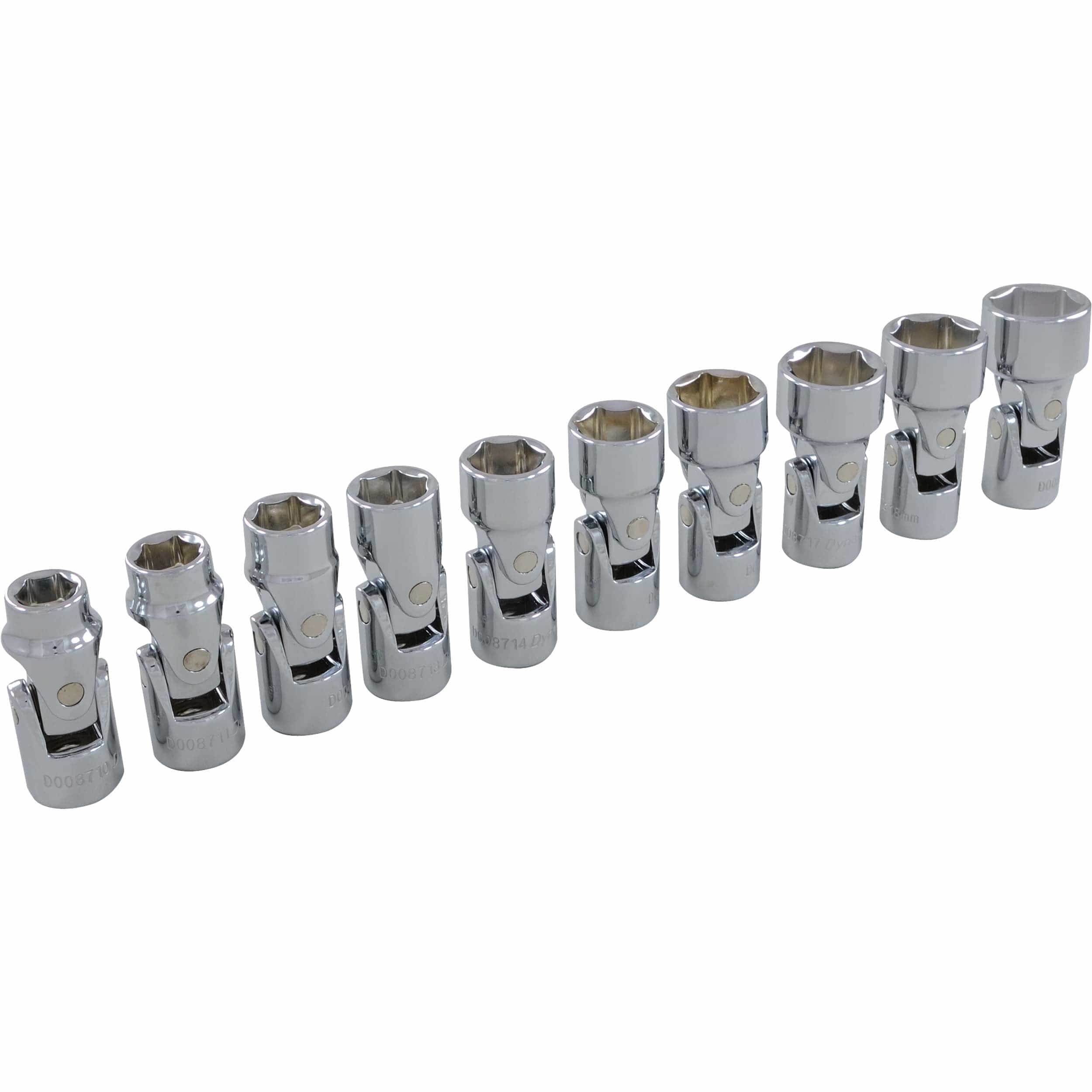 3/8″ Drive 10pc 6-Point Metric Universal Joint Socket Set, 10mm – 19mm