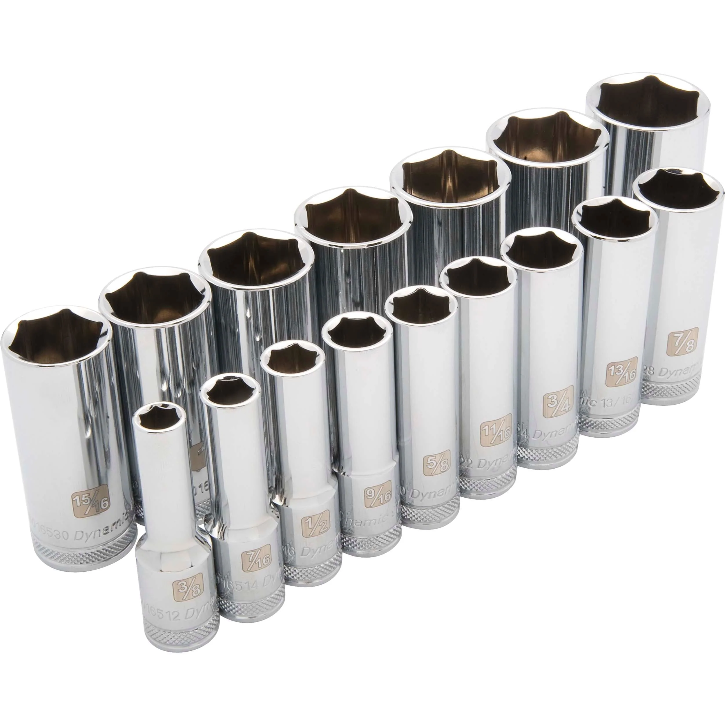 1/2″ Drive 16pc 6-Point Deep SAE Socket Set, 3/8″ – 1-5/16″