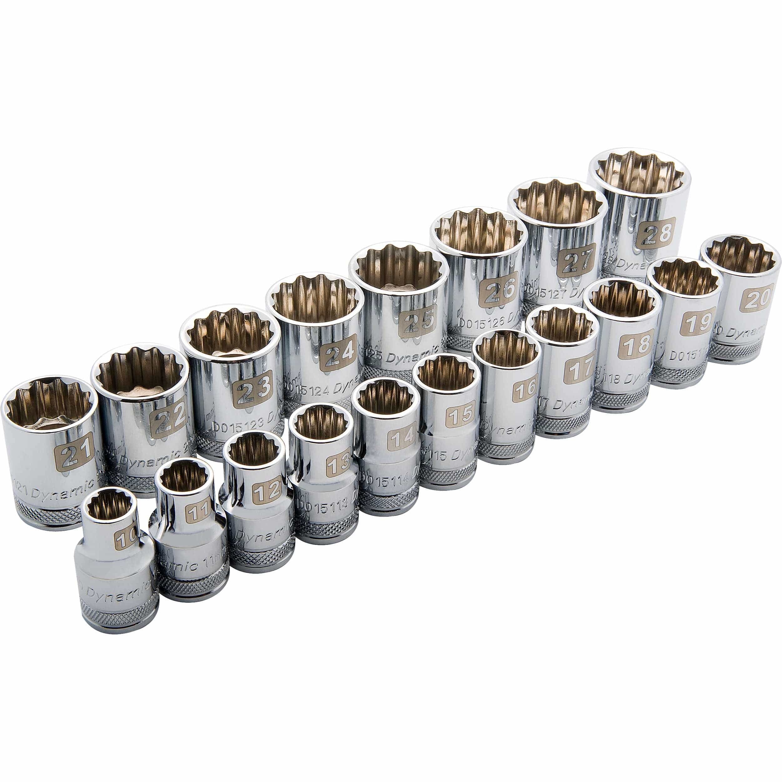 1/2" Drive 12-Point Standard Metric Socket Set - 10 mm - 28 mm - 19 Piece - Image 1