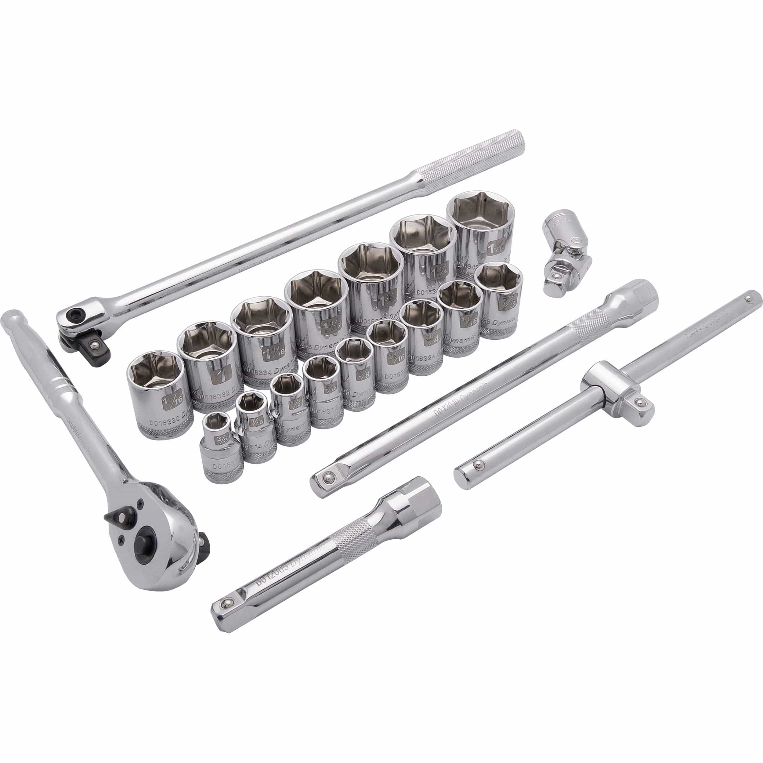 1/2″ Drive 22pc 6-Point Standard SAE Socket Set, 3/8″ – 1-5/16″
