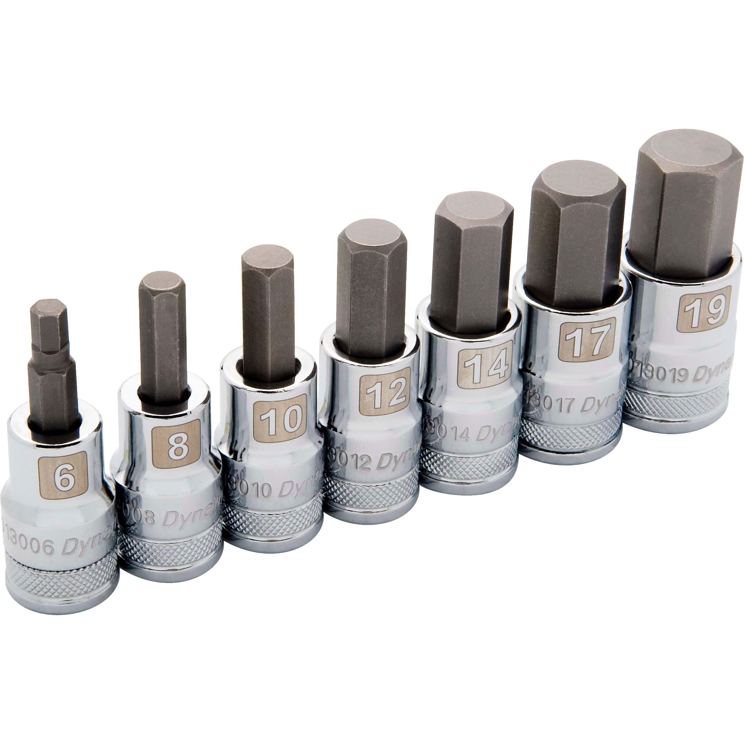 1/2″ Drive 7pc Metric Standard Hex Socket Set, 6mm – 19mm