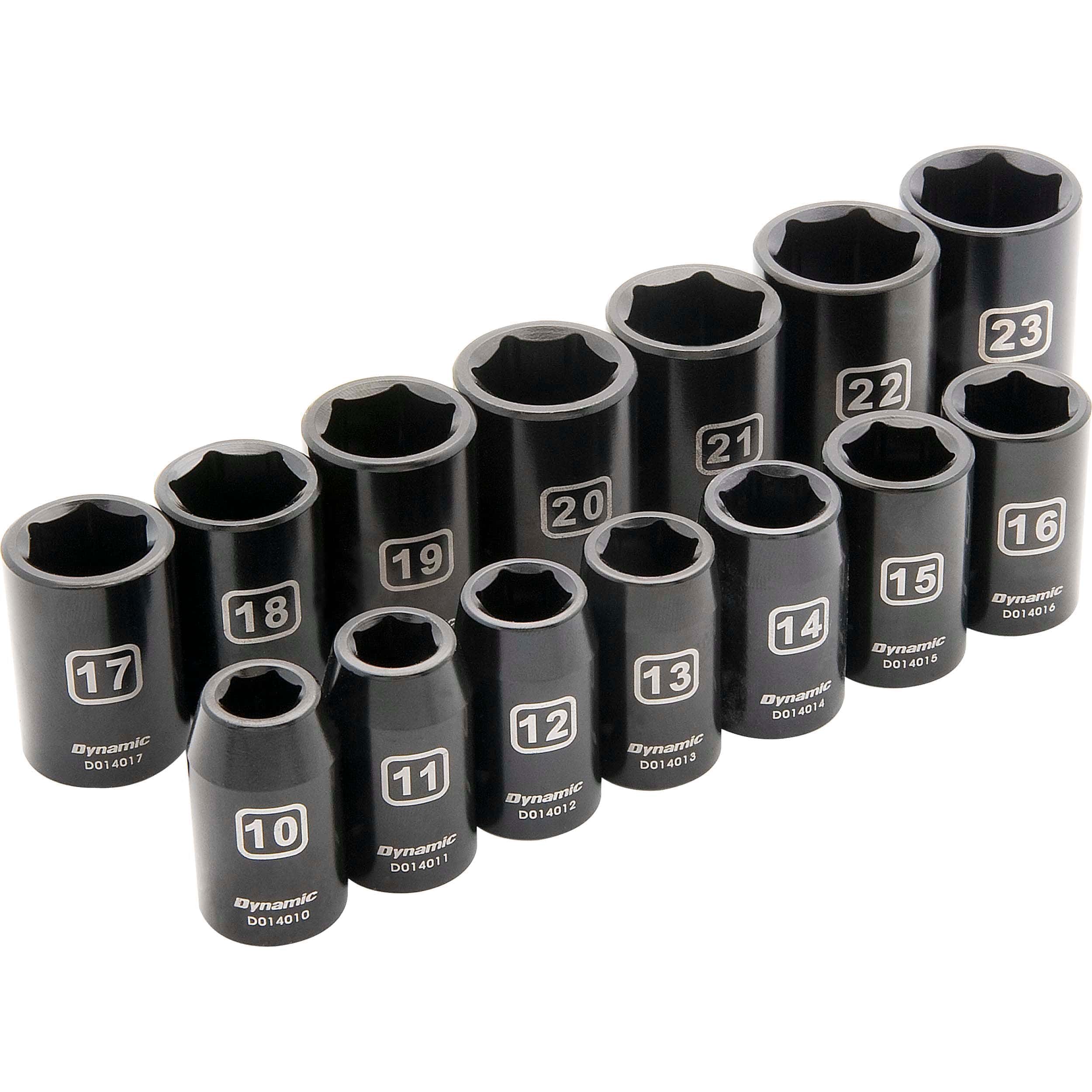 1/2″ Drive 14pc 6-Point Standard Impact Metric Socket Set, 10mm – 23mm