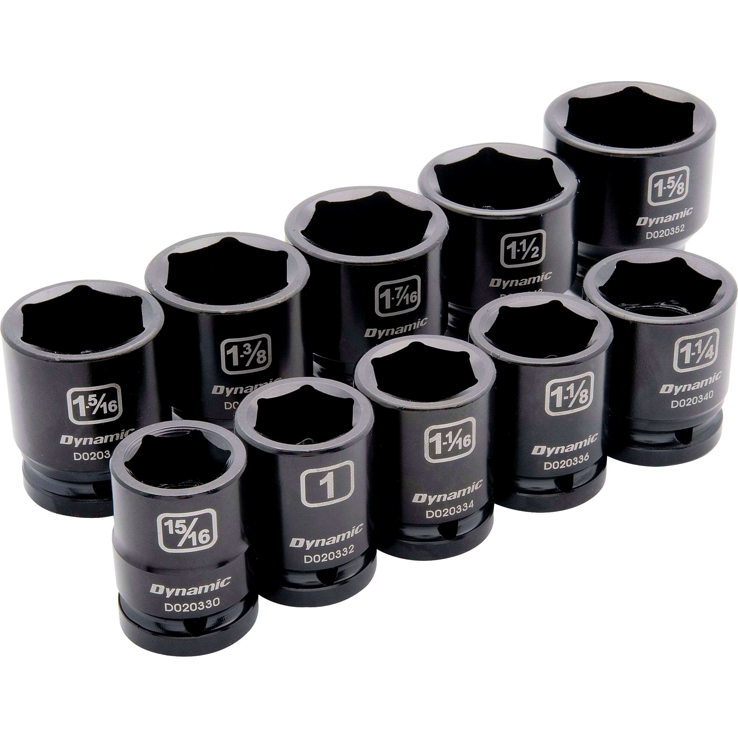3/4" Drive 10pc 6-Point Standard Impact SAE Socket Set, 15/16" - 1-5/8" - Image 1
