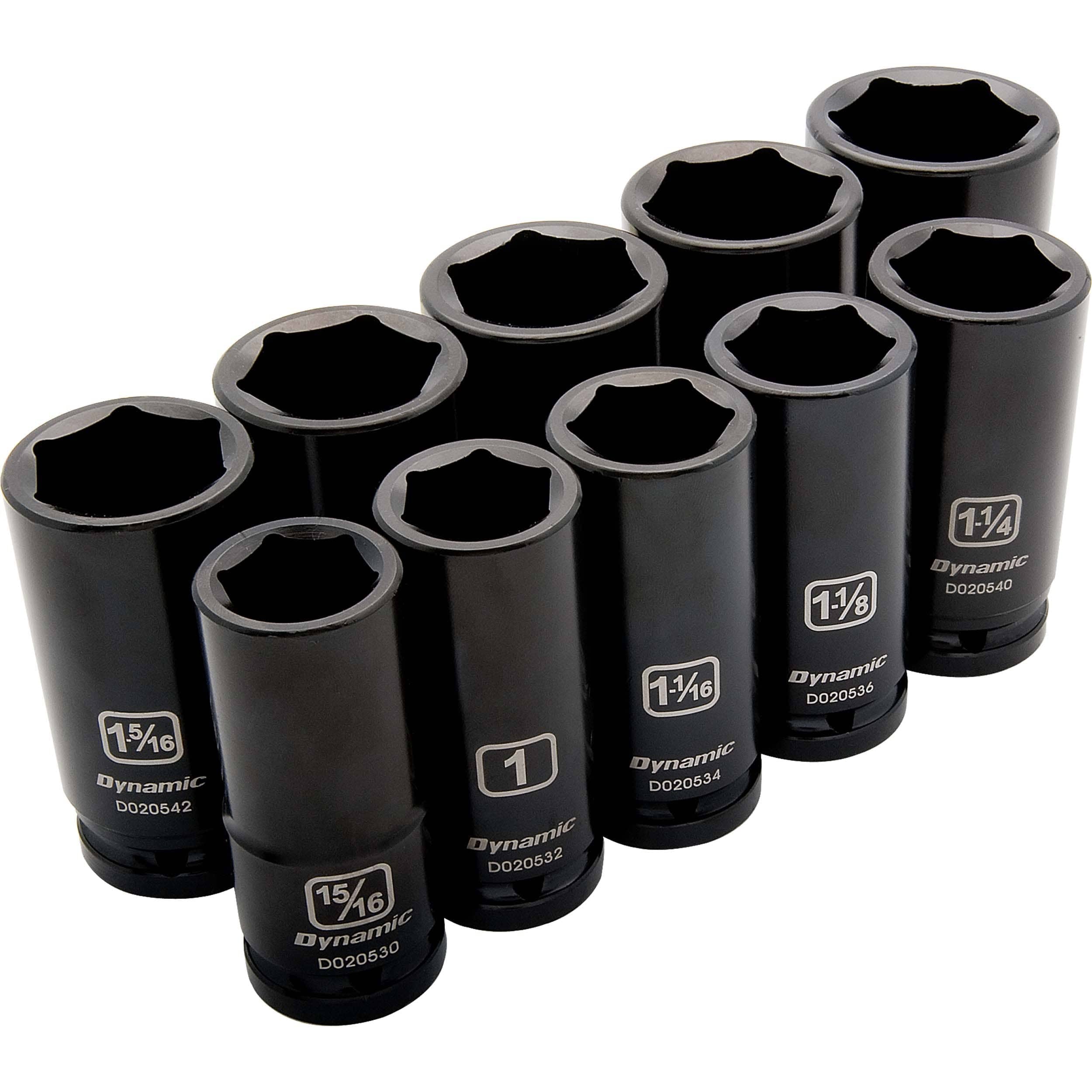 3/4″ Drive 10pc 6-Point Deep Impact SAE Socket Set, 15/16″ – 1-5/8″
