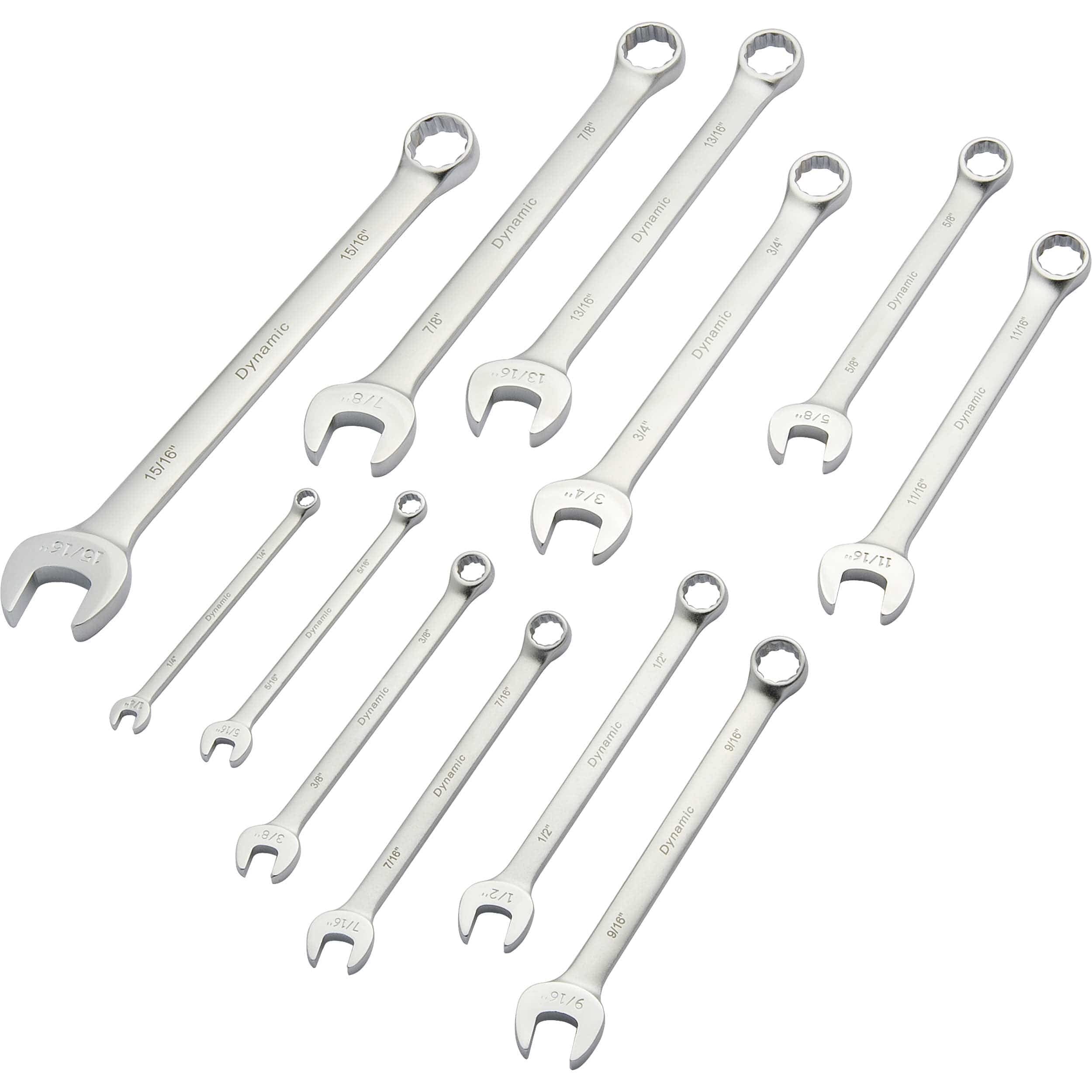 Wrench Set, Contractor Series, with Satin Finish, 12pc, SAE, Combination, 1/4" - 15/16" - Image 1