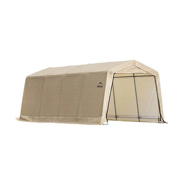 Auto Shelter, 10′ x 20′ x 8′, Peak Style Instant Garage, Sandstone
