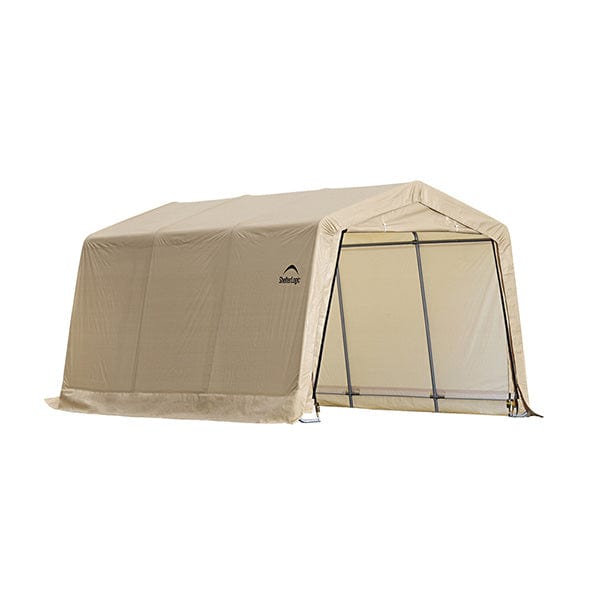 Auto Shelter, 10′ x 15′ x 8′, Peak Style Instant Garage, Sandstone