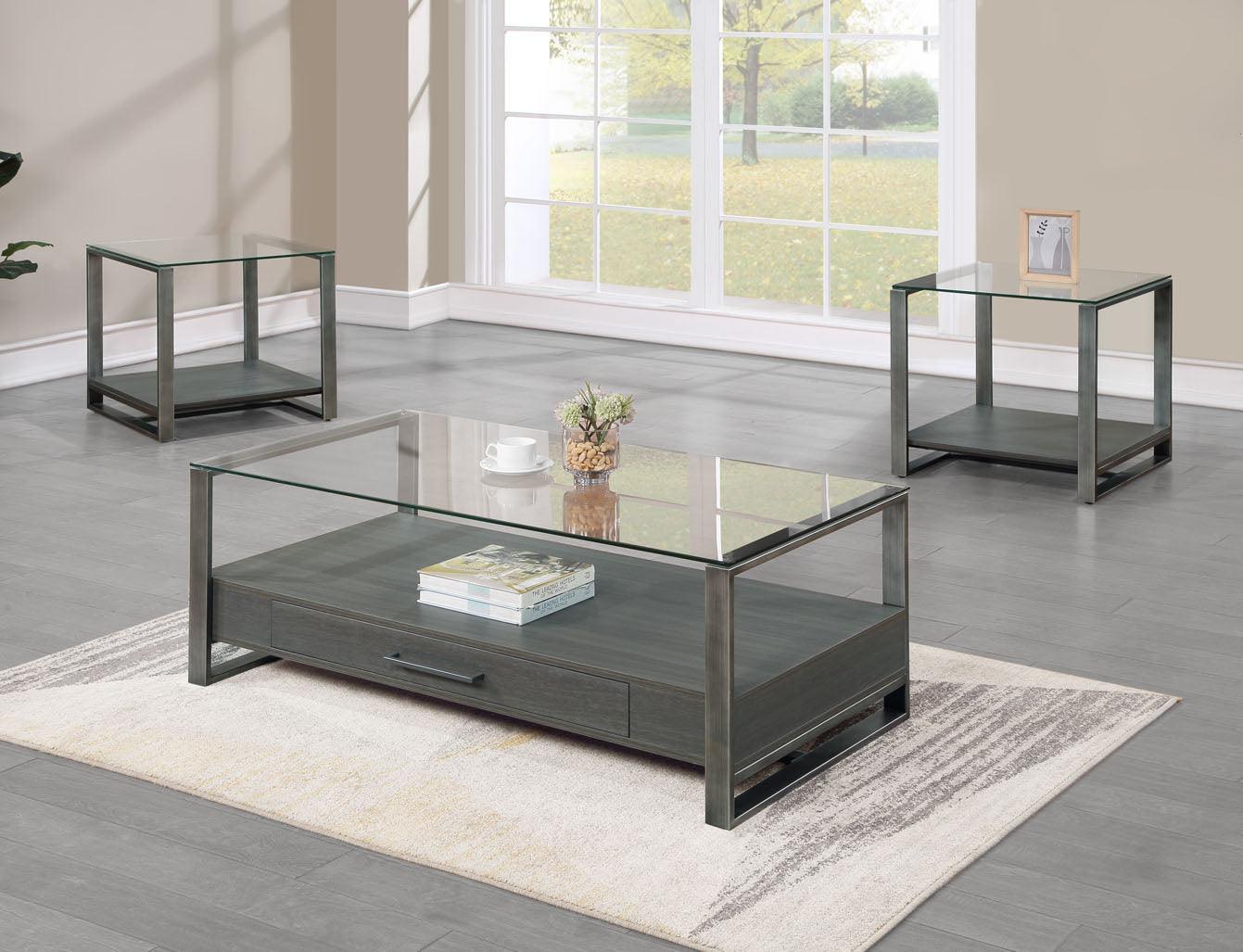 Mardo Bamby Gray 3-Piece Coffee Table Set - Image 1