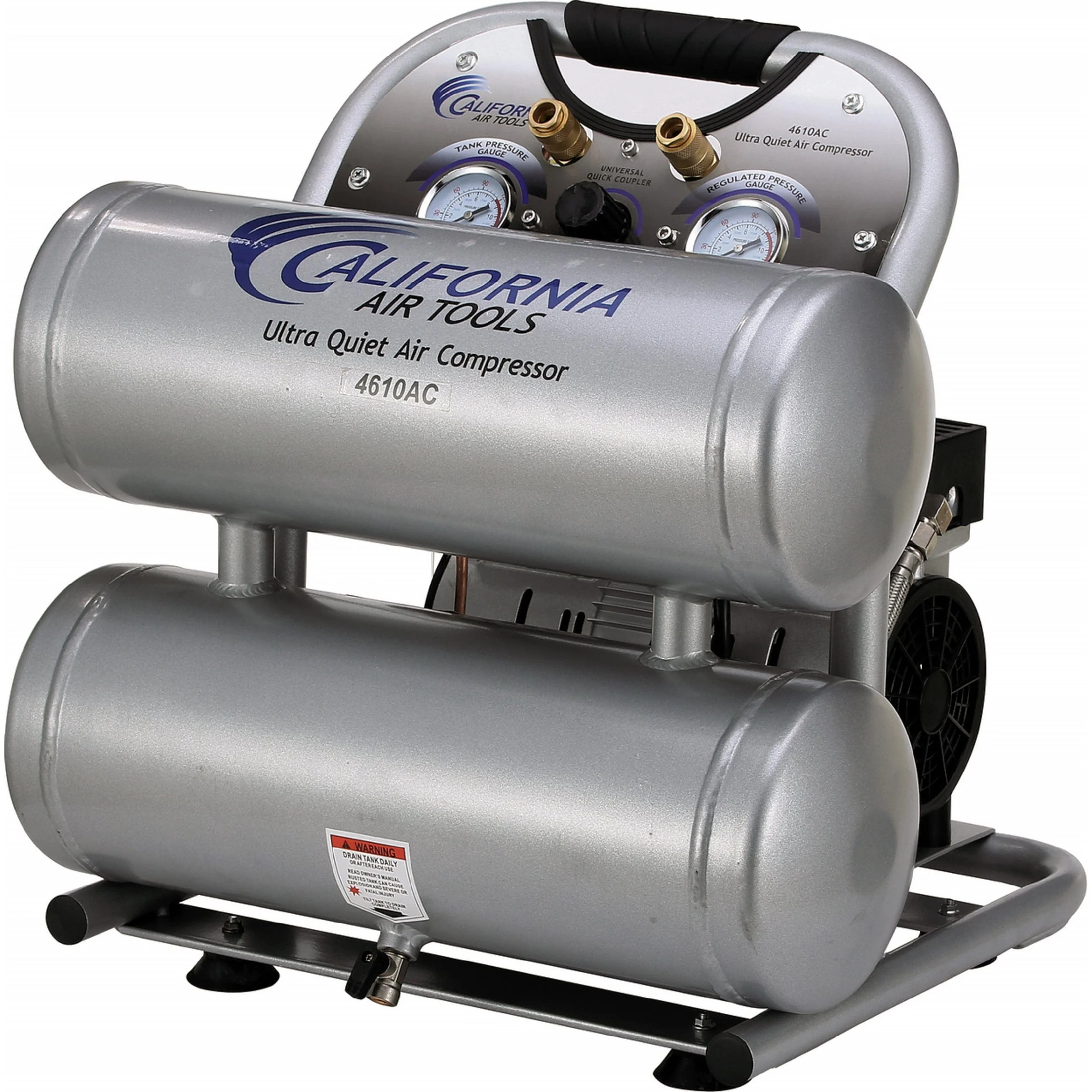 1HP 4.6 Gallon Oil-Free Twin Portable Aluminum Tank Air Compressor - Image 1