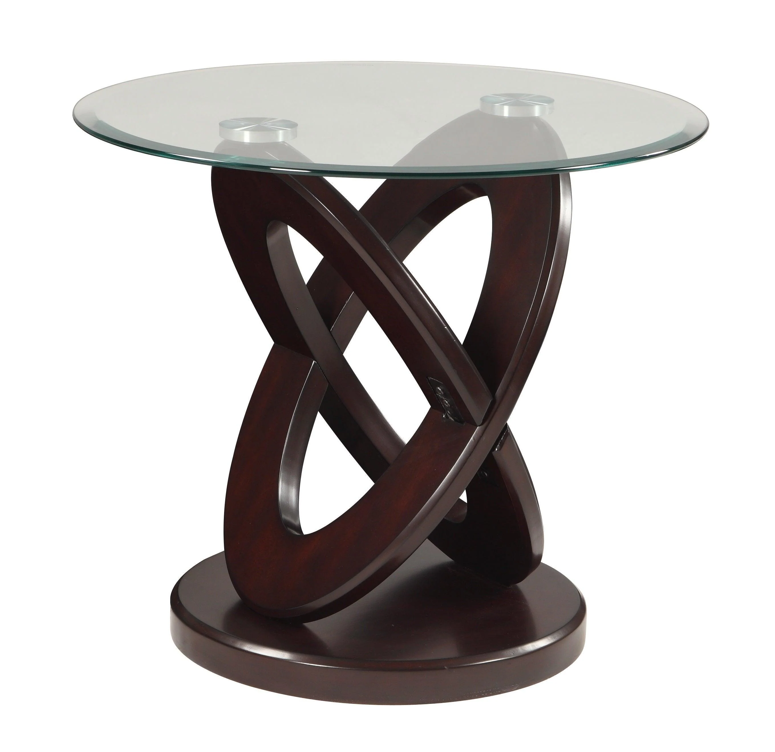 Cyclone Atomic Espresso Glass End Oval Coffee Table - Image 3