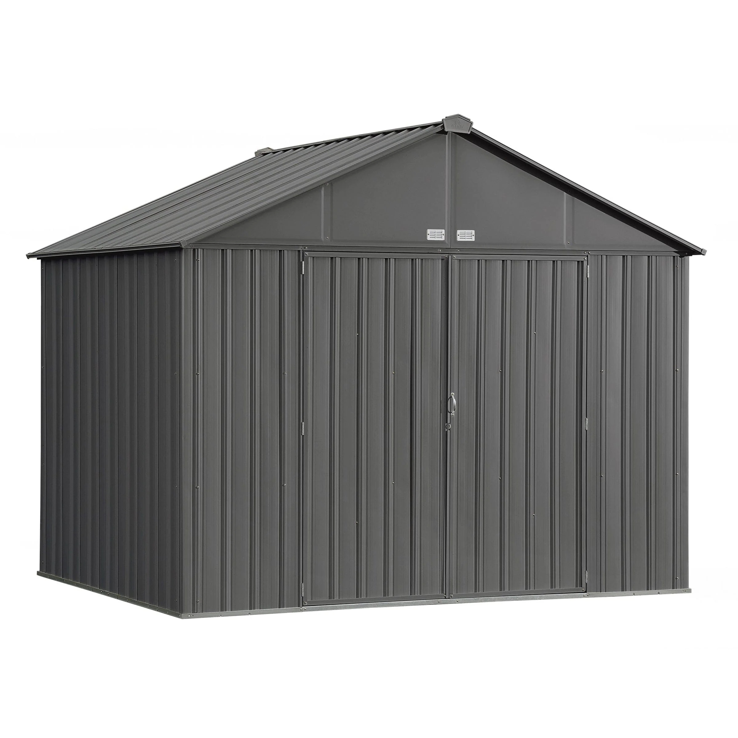 EZEE Shed, 10×8, Extra High Gable, 72 in walls, Charcoal Gray