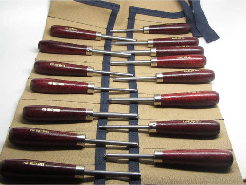 15pc Oval, Round & MM Carvers Punches w/Tool Roll - Image 1