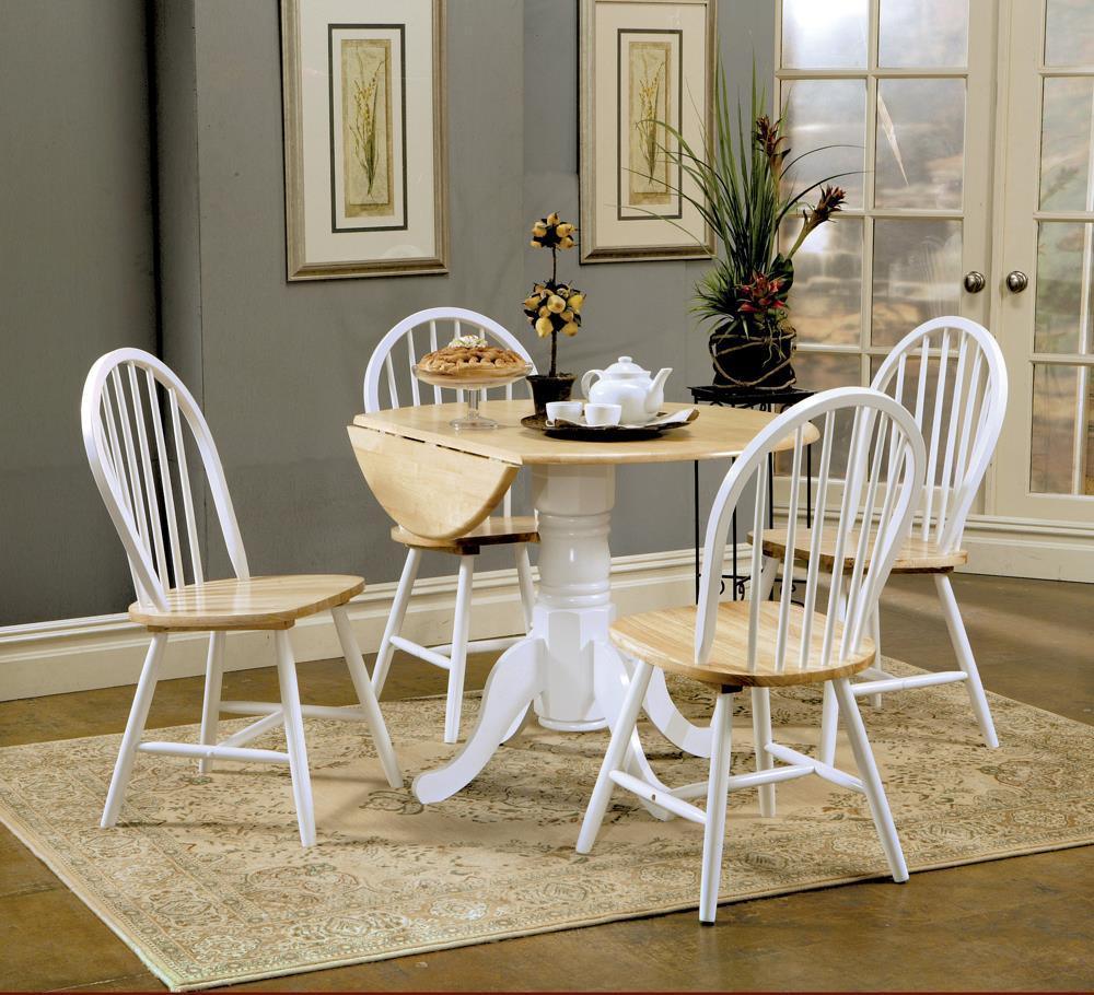 G4241 Natural Brown White Circular Dining Room Set - Image 1