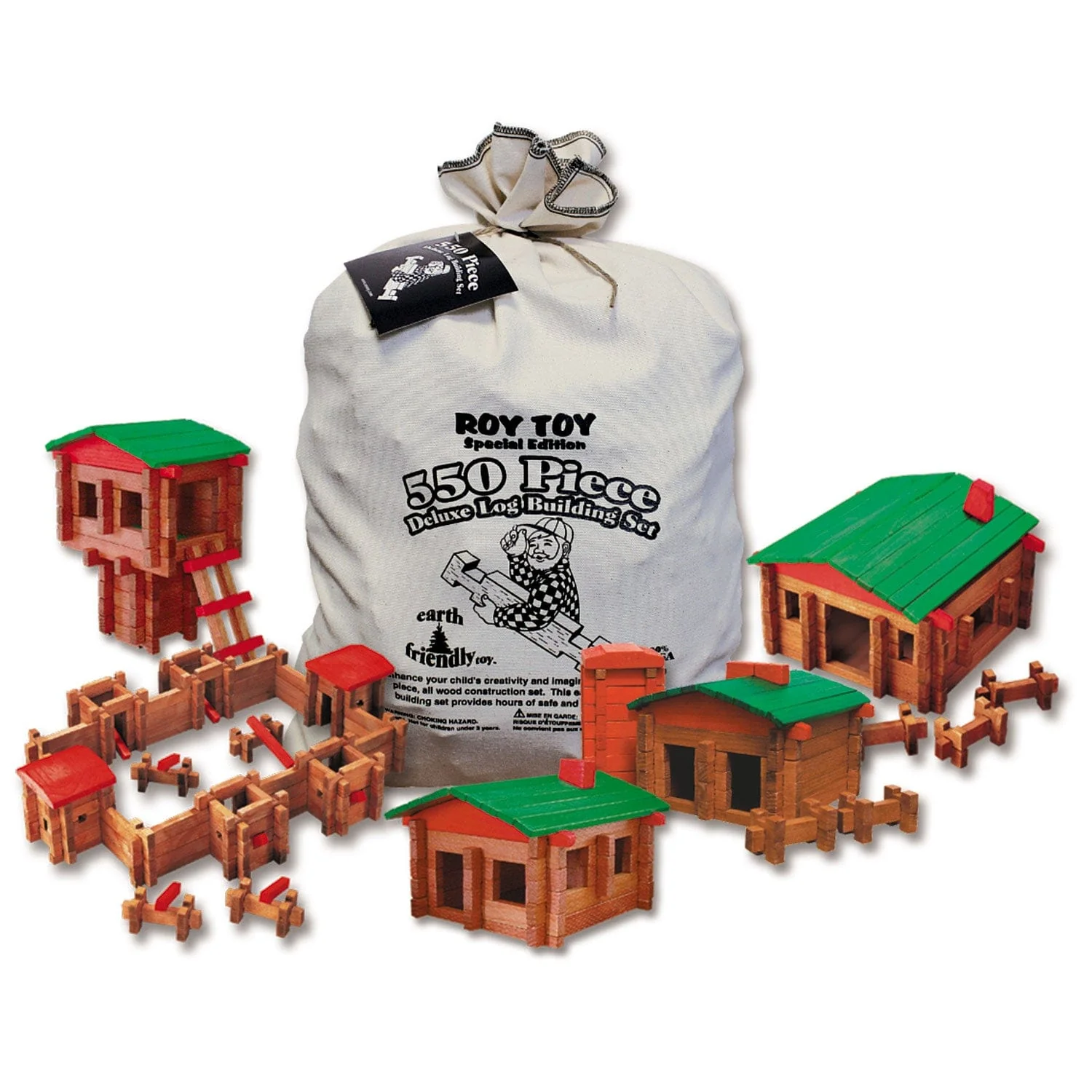 Deluxe Log Building Set – 550 Piece