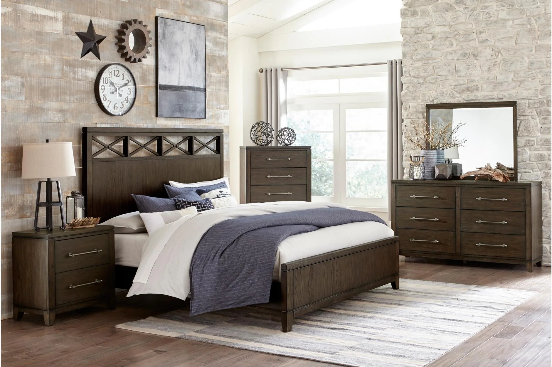 Griggs Dark Brown Panel Bedroom Set - Image 1