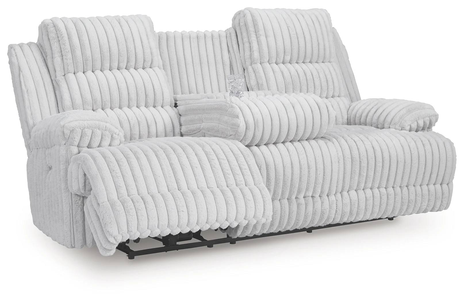 Rhines Falls Alloy Velvet Power Reclining Sofa with Drop Down Table - Image 2