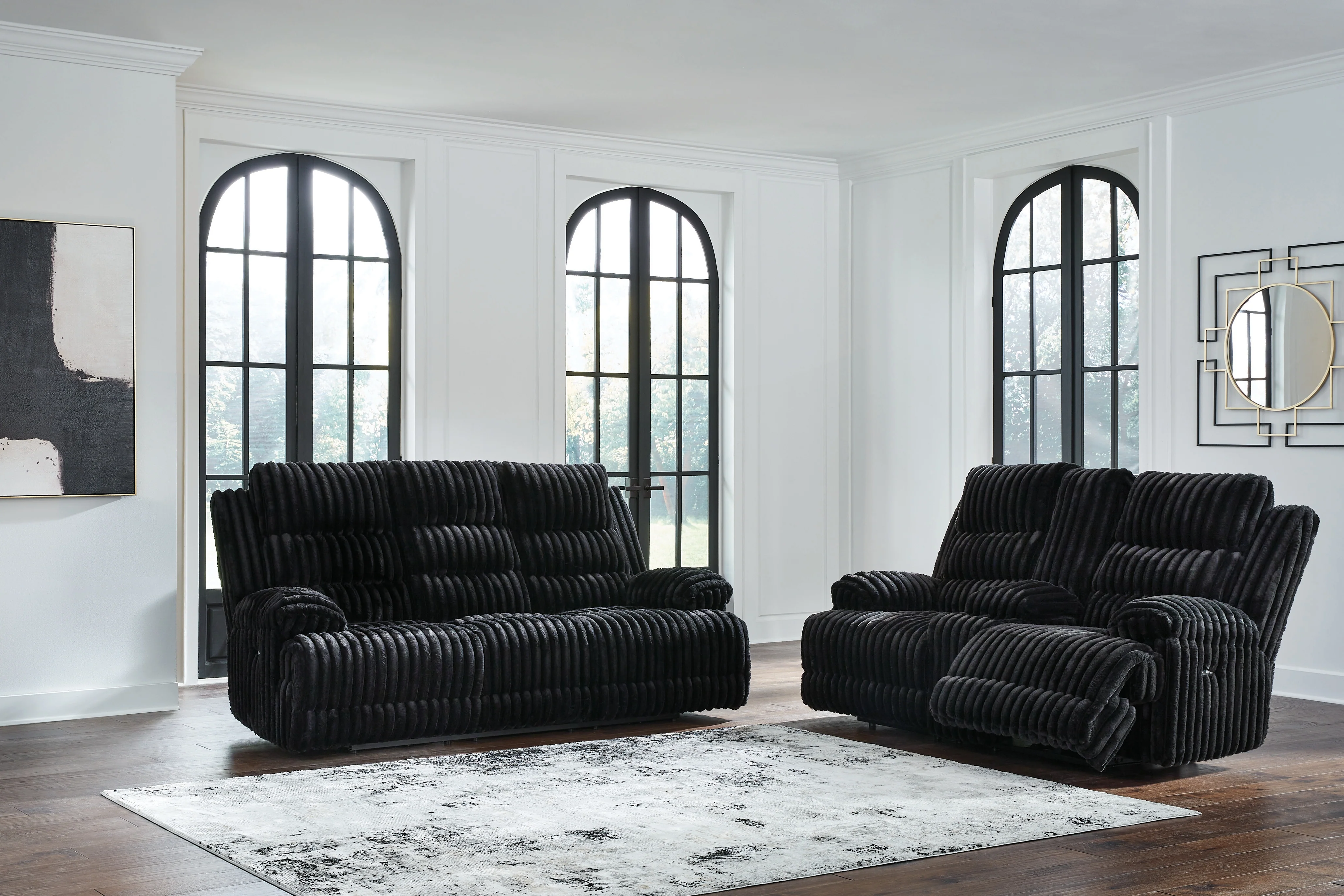 Rhine Onyx Falls Sofa and Loveseat - Image 2