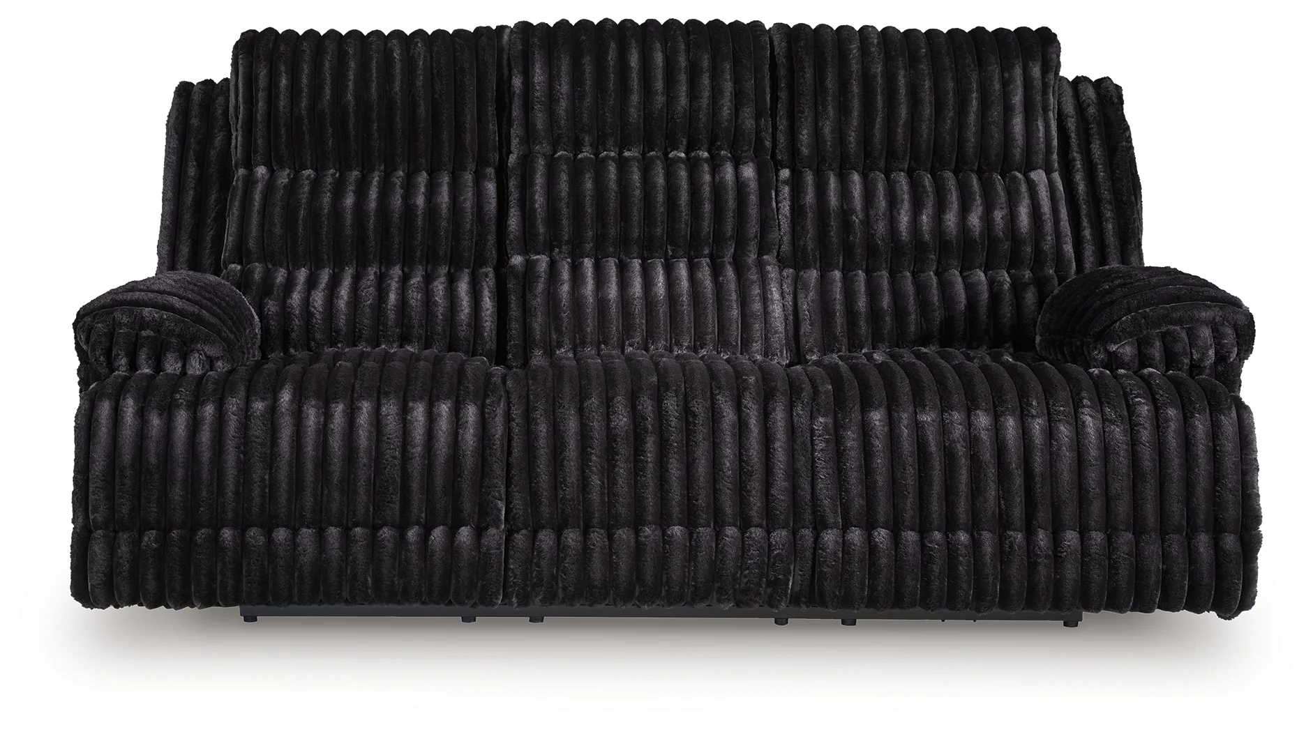 Rhine Falls Onyx Velvet Power Reclining Sofa with Drop Down Table - Image 3
