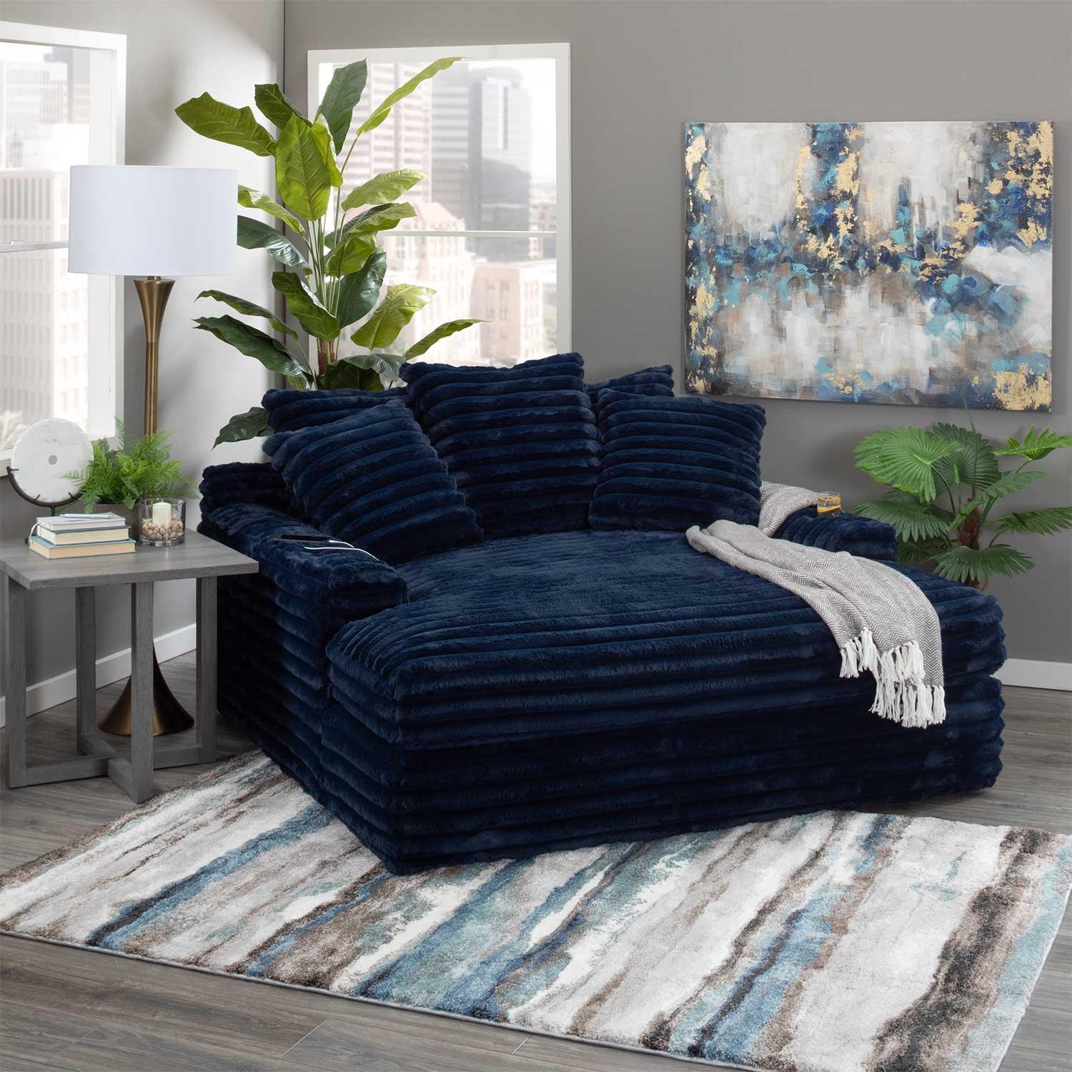 Quinn Navy Chaise Lounge - Image 1