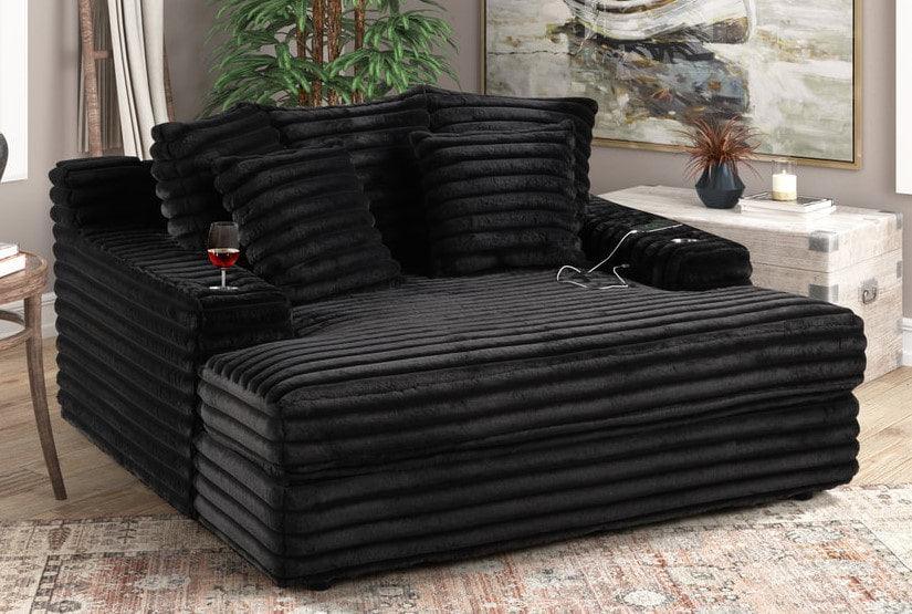 Quinn Onyx Chaise Lounge - Image 1