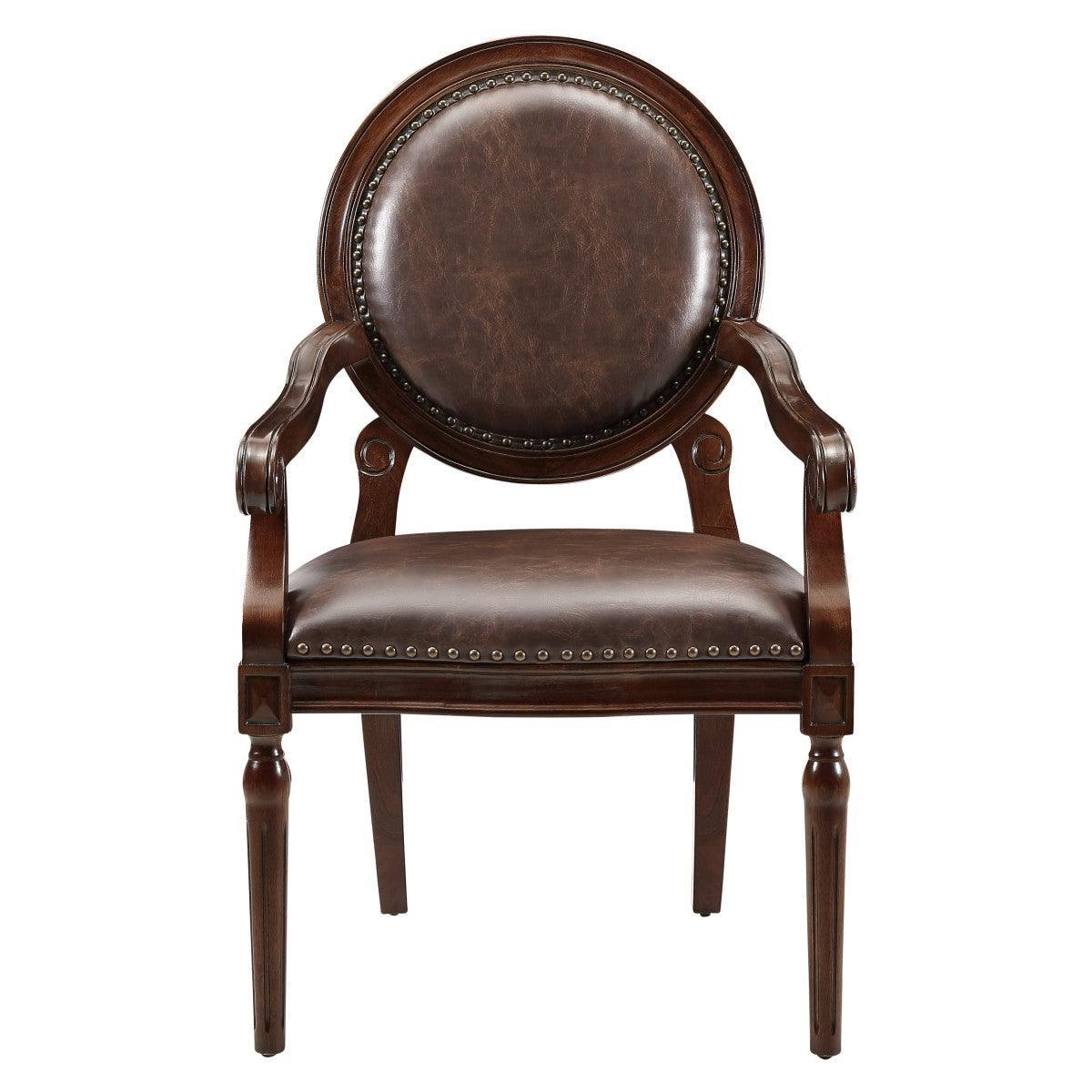Aldermont Brown Faux Leather Accent Chair