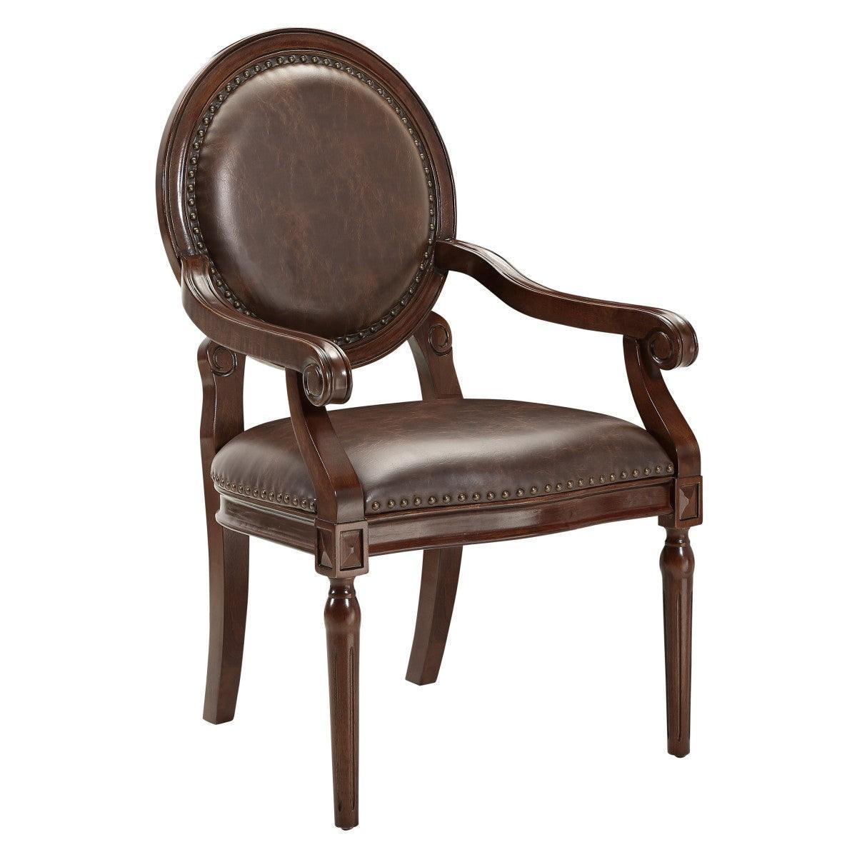 Aldermont Dark Brown Faux Leather Desk Chair - Image 2