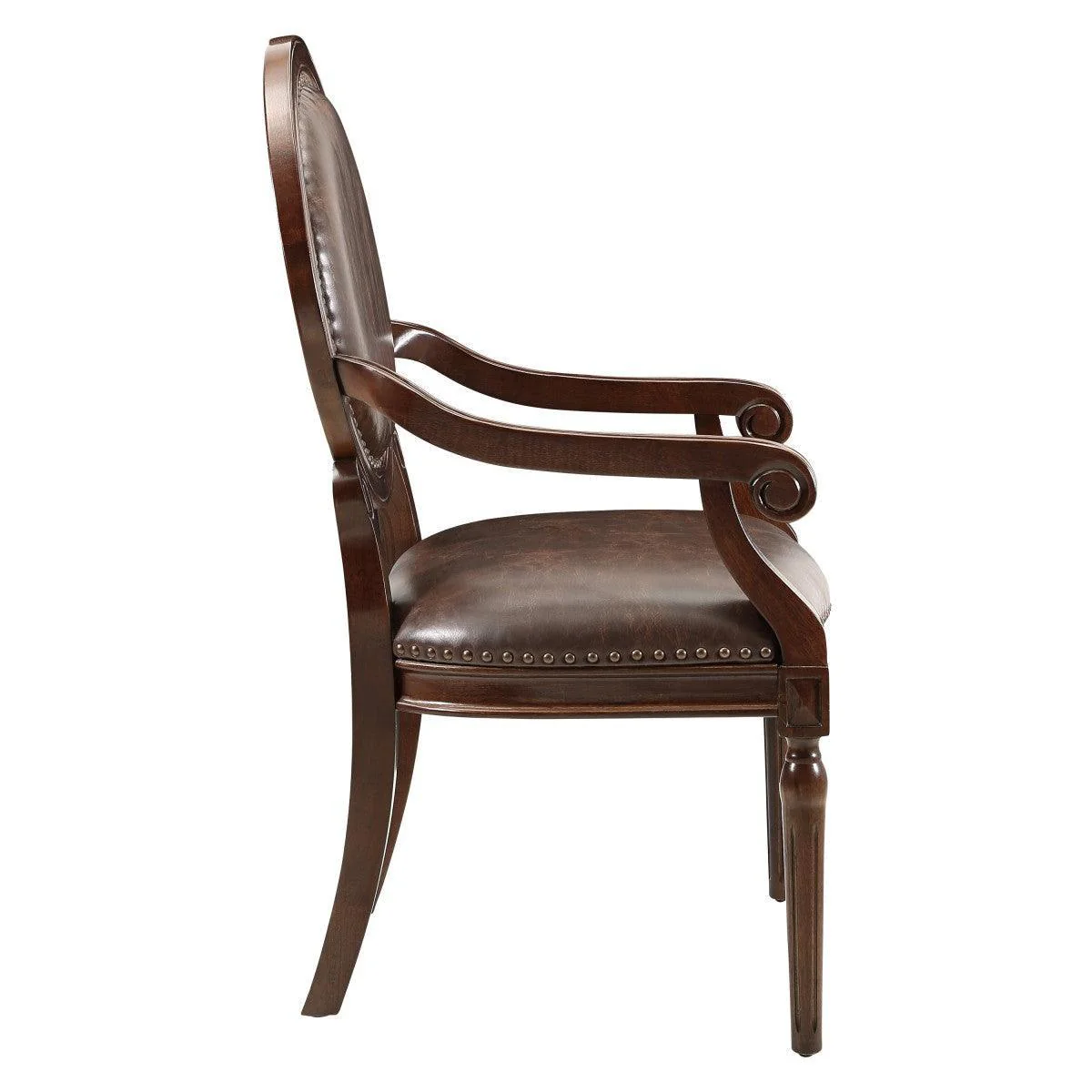 Aldermont Dark Brown Faux Leather Desk Chair - Image 3