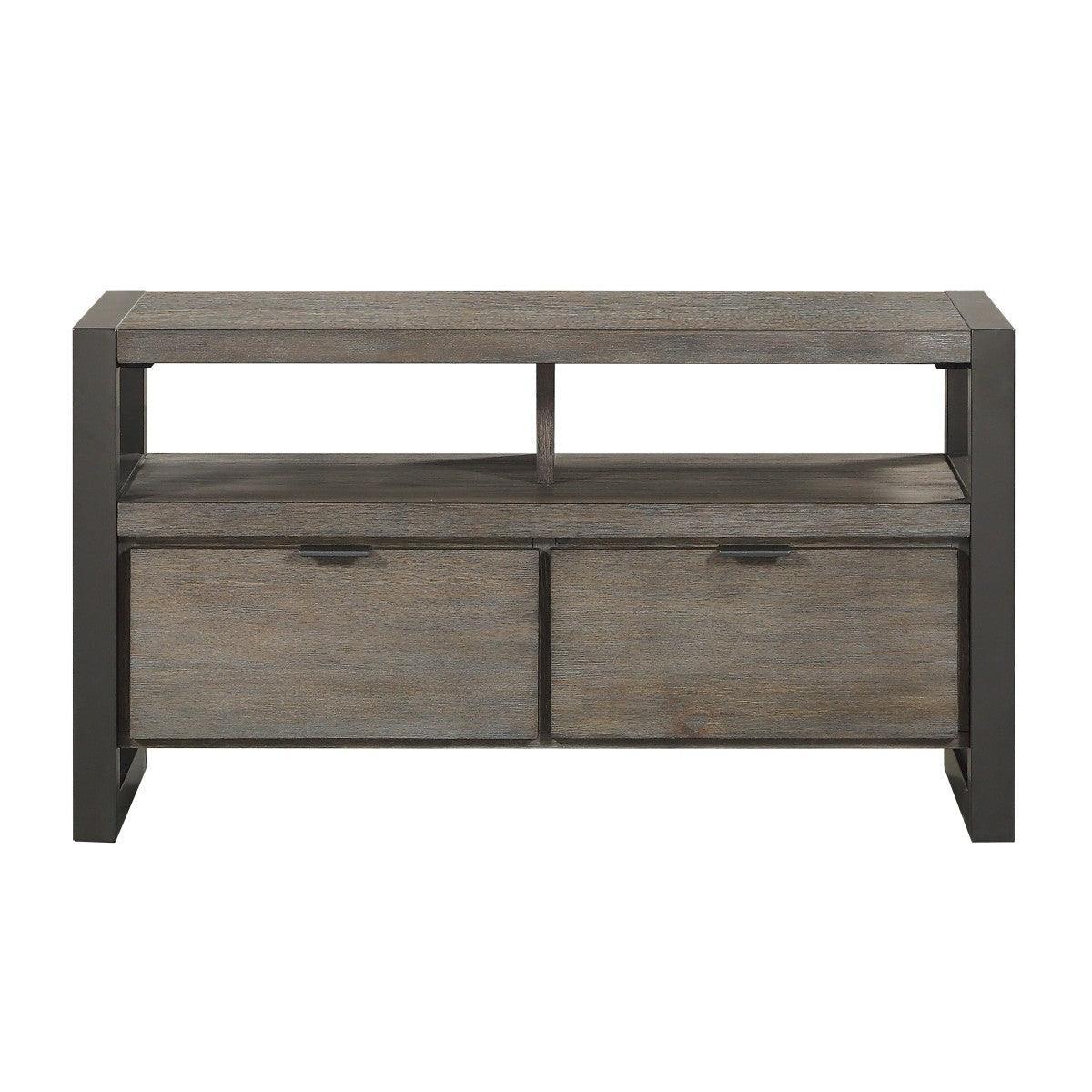 Prudhoe Power Glaze Oak Gunmetal TV Stand - Image 1