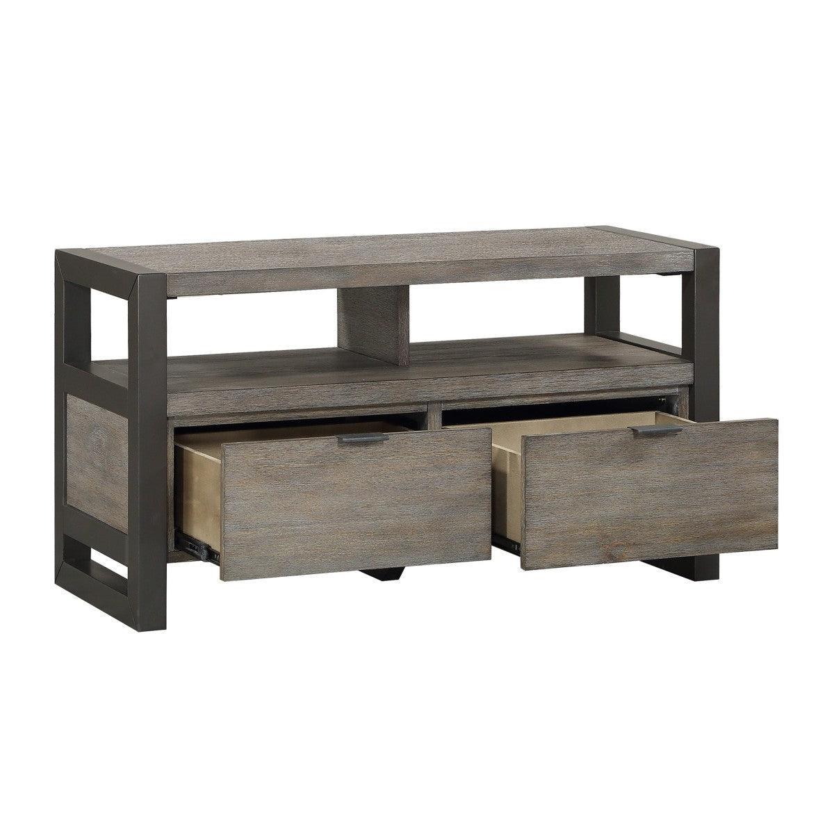 Prudhoe Power Glaze Oak Gunmetal TV Stand - Image 3