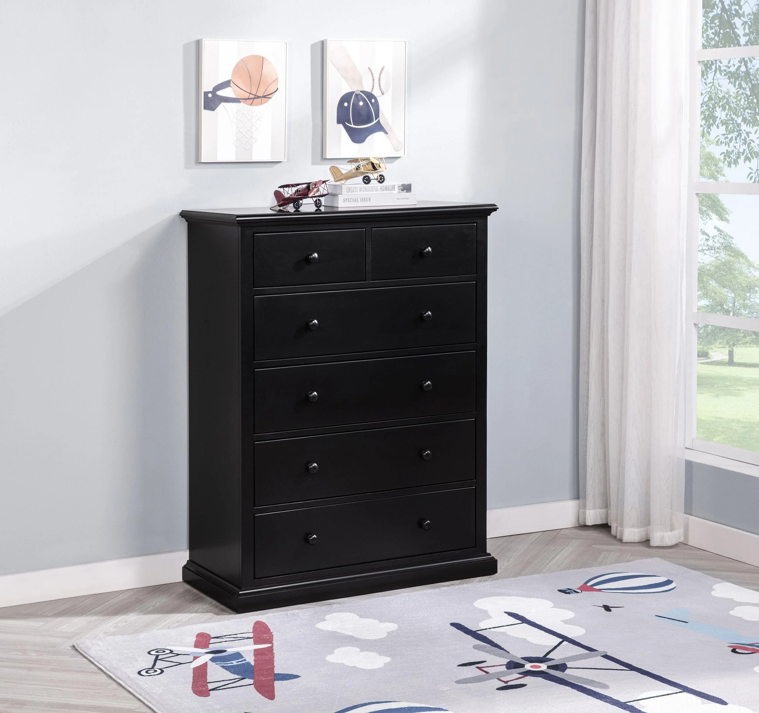 Sumerlin 6-drawer Bedroom Chest of Drawers Black - Image 2