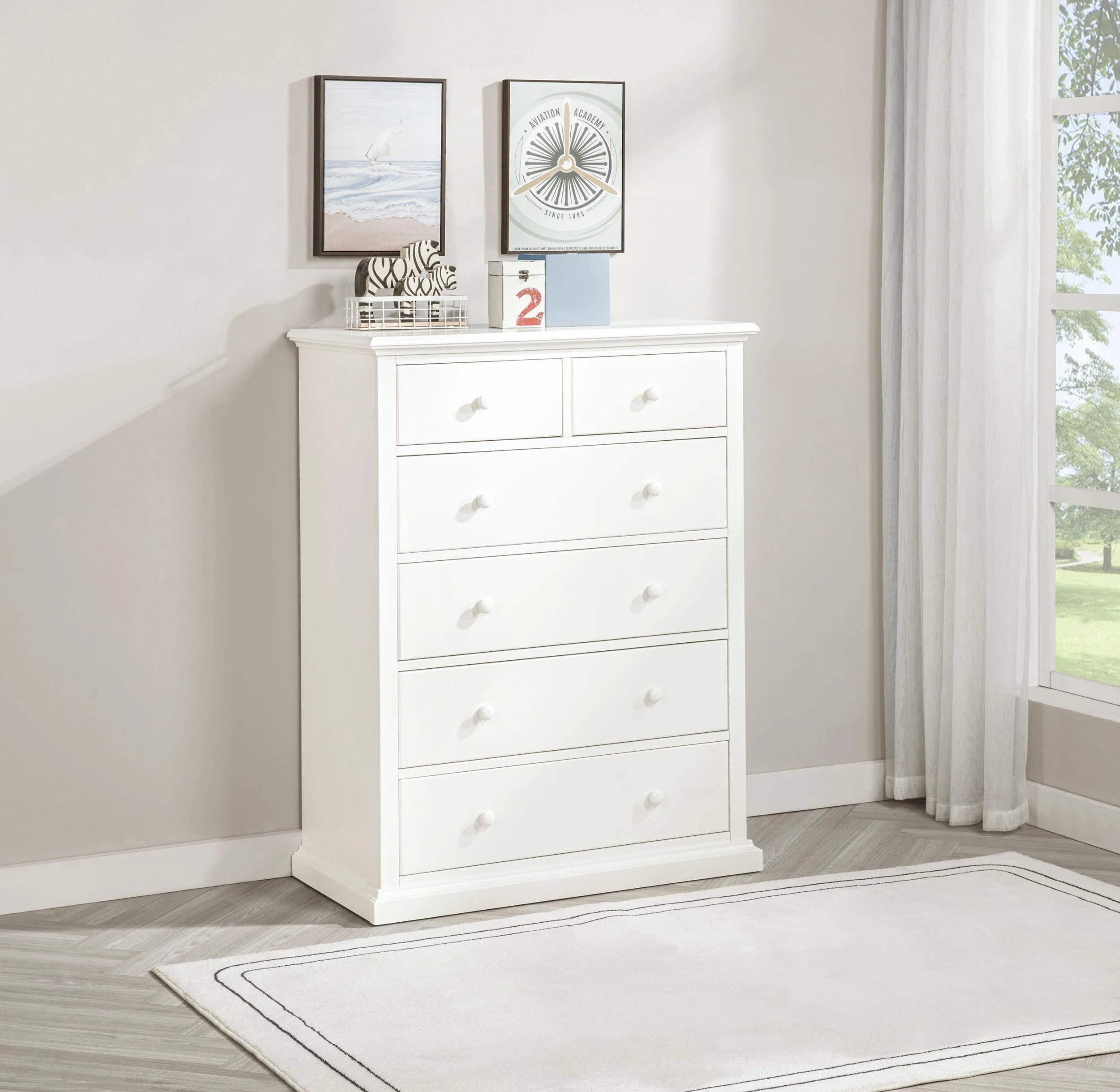 Sumerlin 6-drawer Bedroom Chest of Drawers White - Image 2