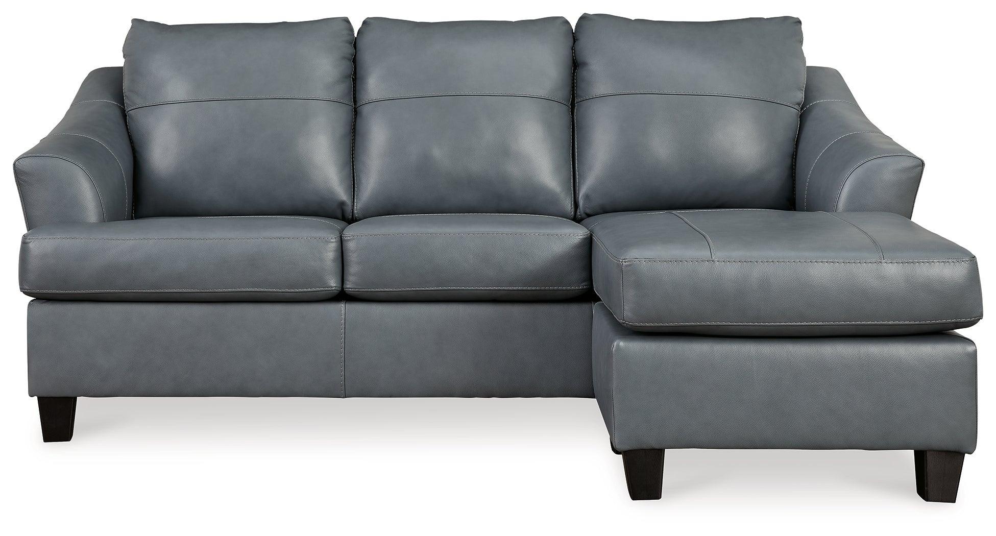 Genoa Steel Leather Sofa Chaise - Image 2