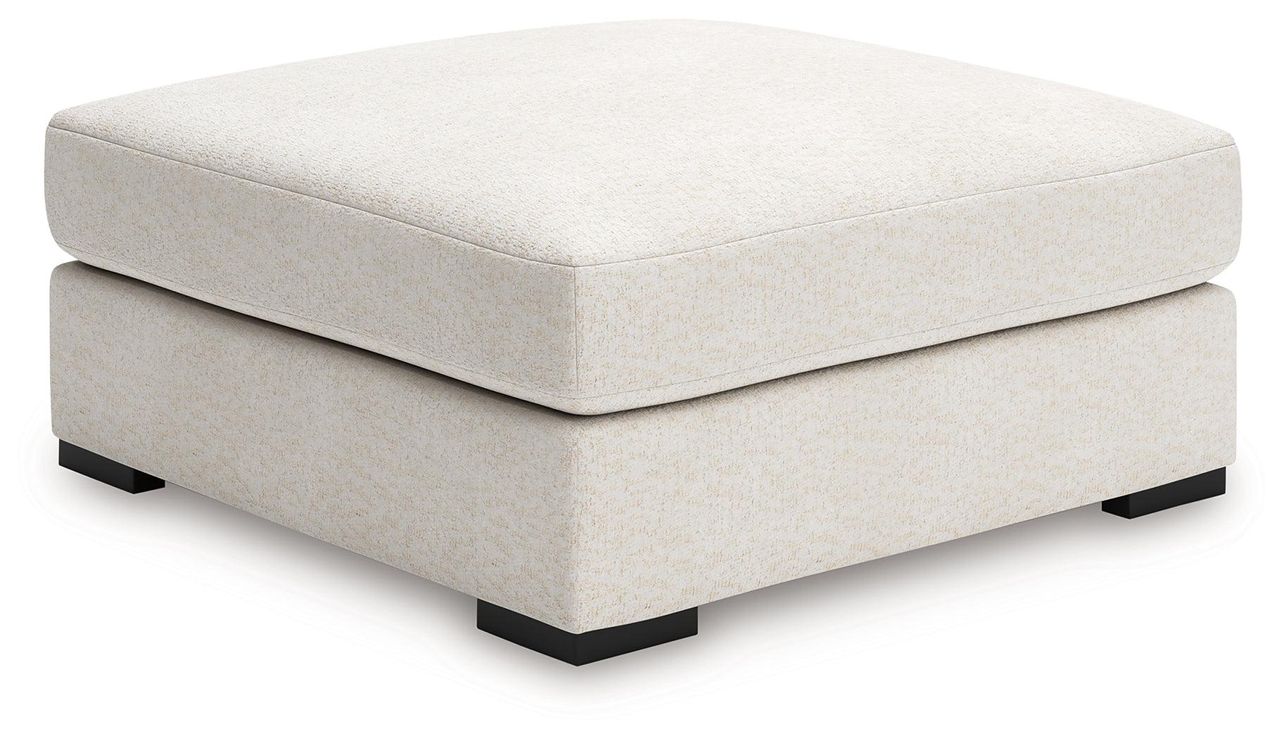 Donelson Creek Vanilla Performance Fabric,Next-Gen Nuvella™,Chenille Oversized Accent Ottoman - Image 2