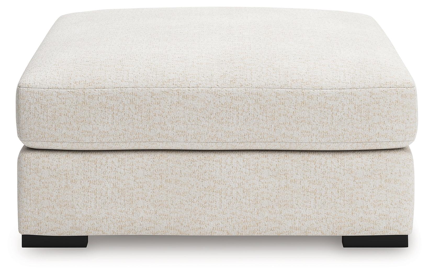 Donelson Creek Vanilla Performance Fabric,Next-Gen Nuvella™,Chenille Oversized Accent Ottoman - Image 3