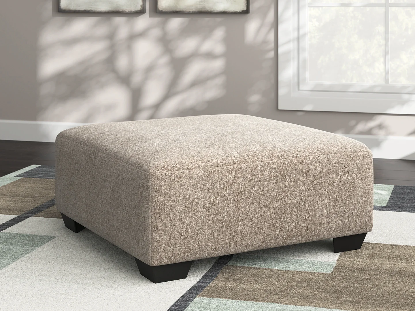 Seyler Lane Hemp Chenille Oversized Accent Ottoman - Image 1