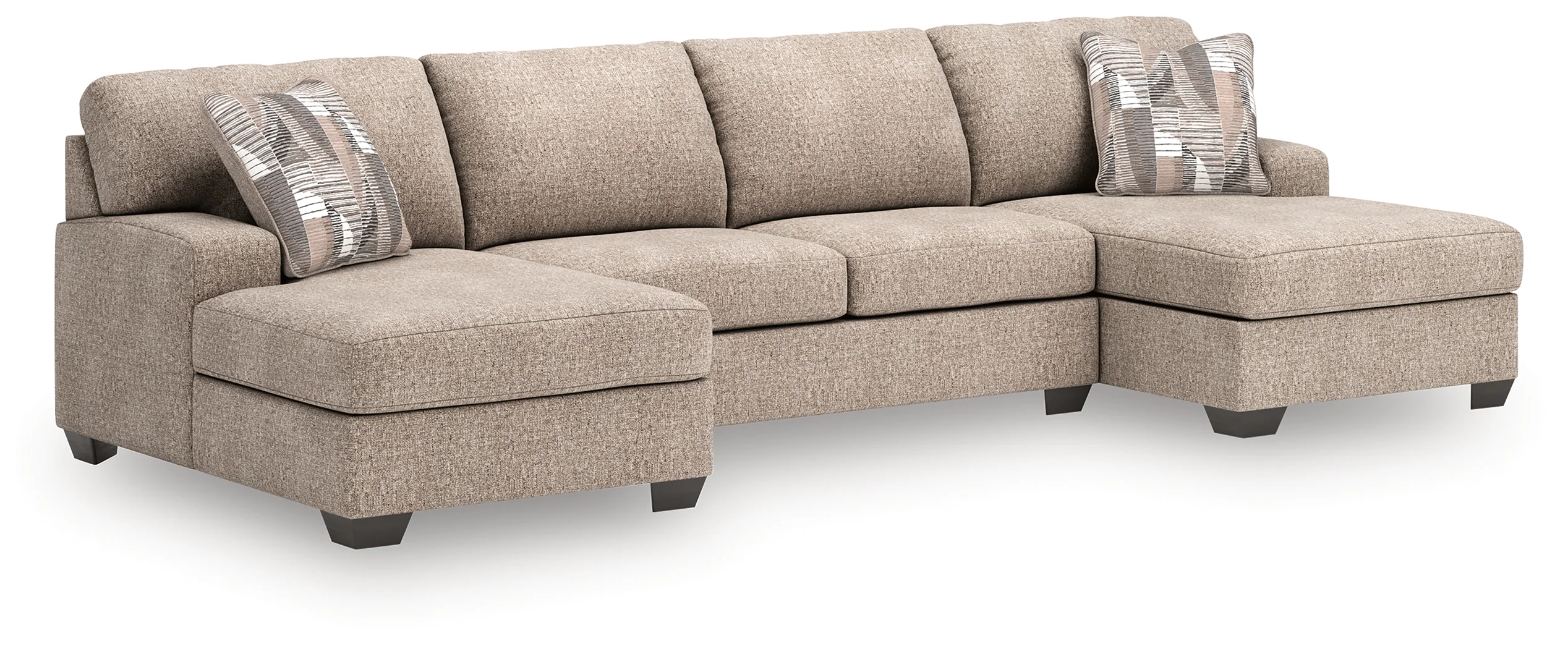 Seyler Lane Hemp Chenille 3-Piece Sectional with Double Chaise - Image 2