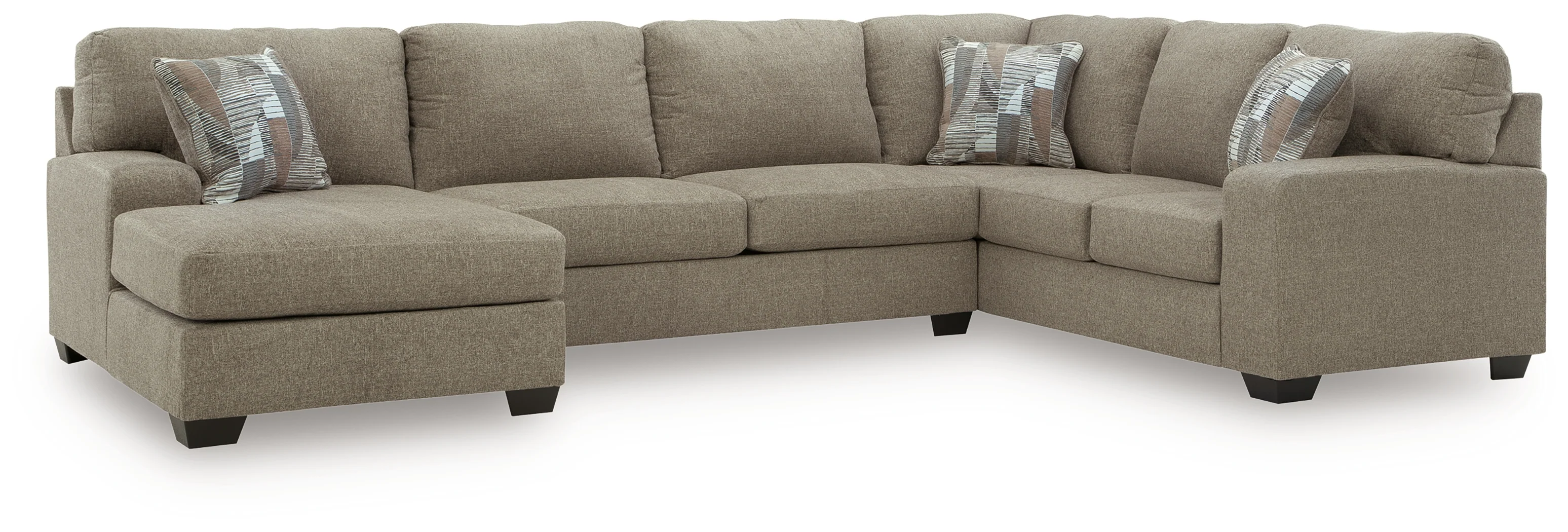 Newellen Hemp Chenille 3-Piece Sectional with Chaise - Image 2