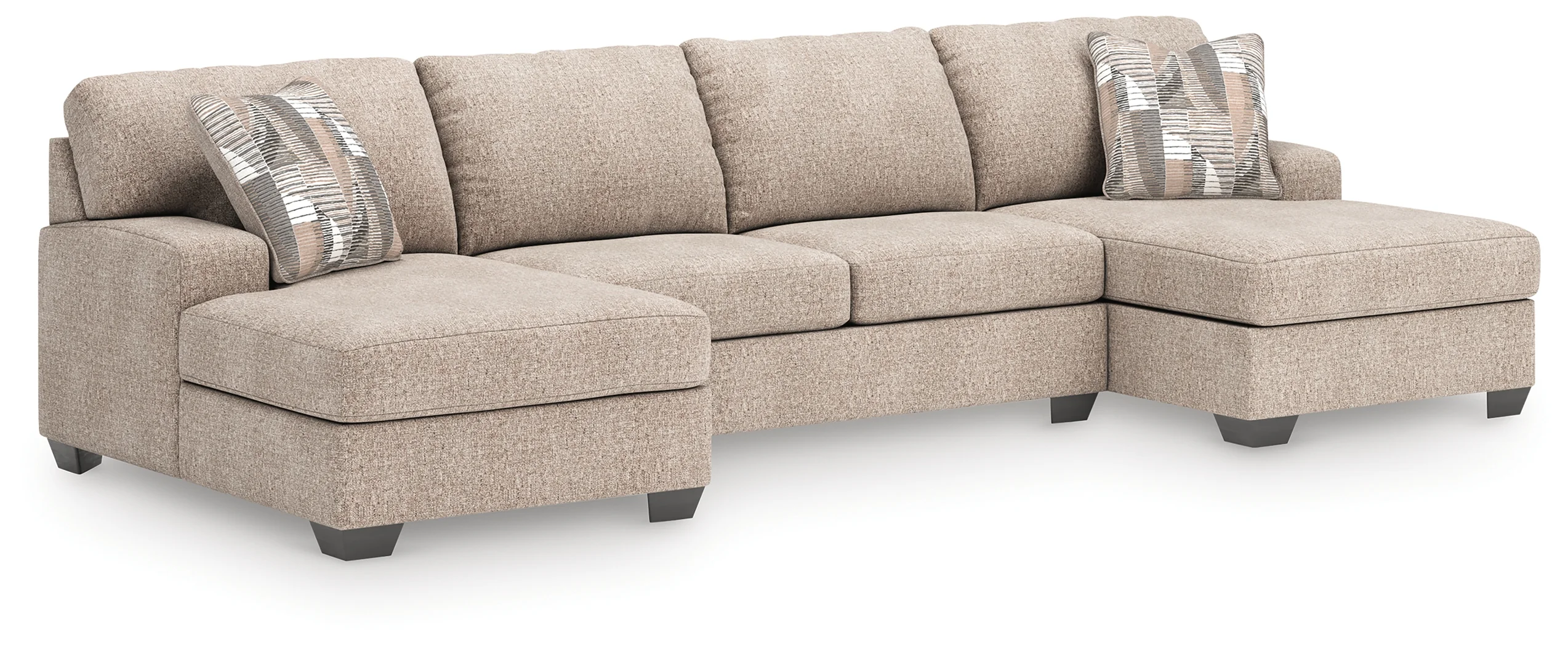 Newellen Hemp Chenille 3-Piece Sectional with Double Chaise - Image 3