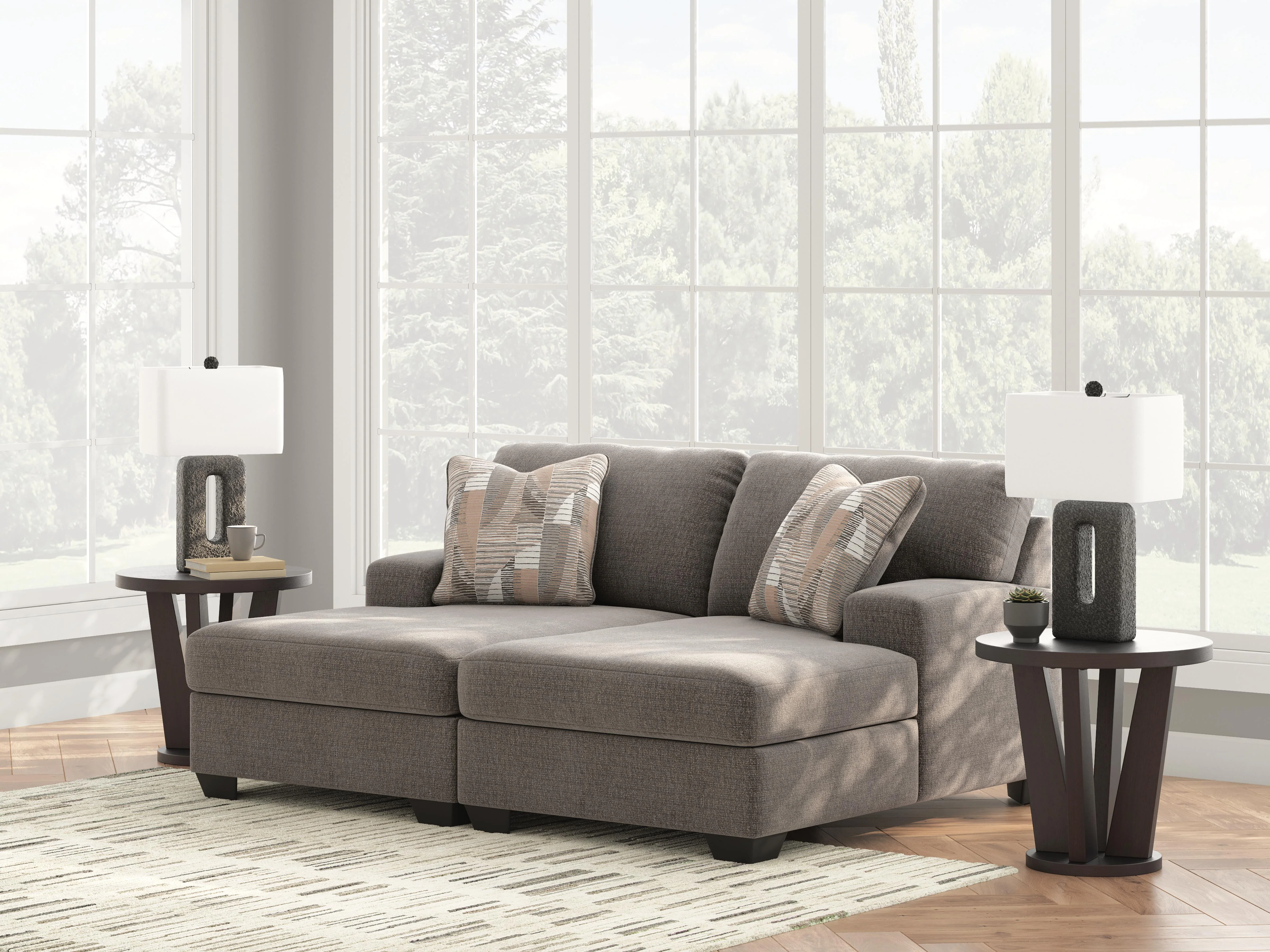 Clarington Greystone Chenille 2-Piece Super Chaise - Image 2