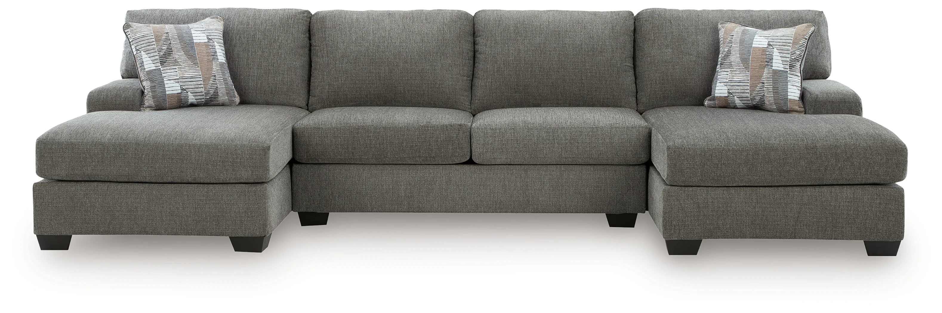 Clarington Greystone Chenille 3-Piece Sectional with Double Chaise - Image 2