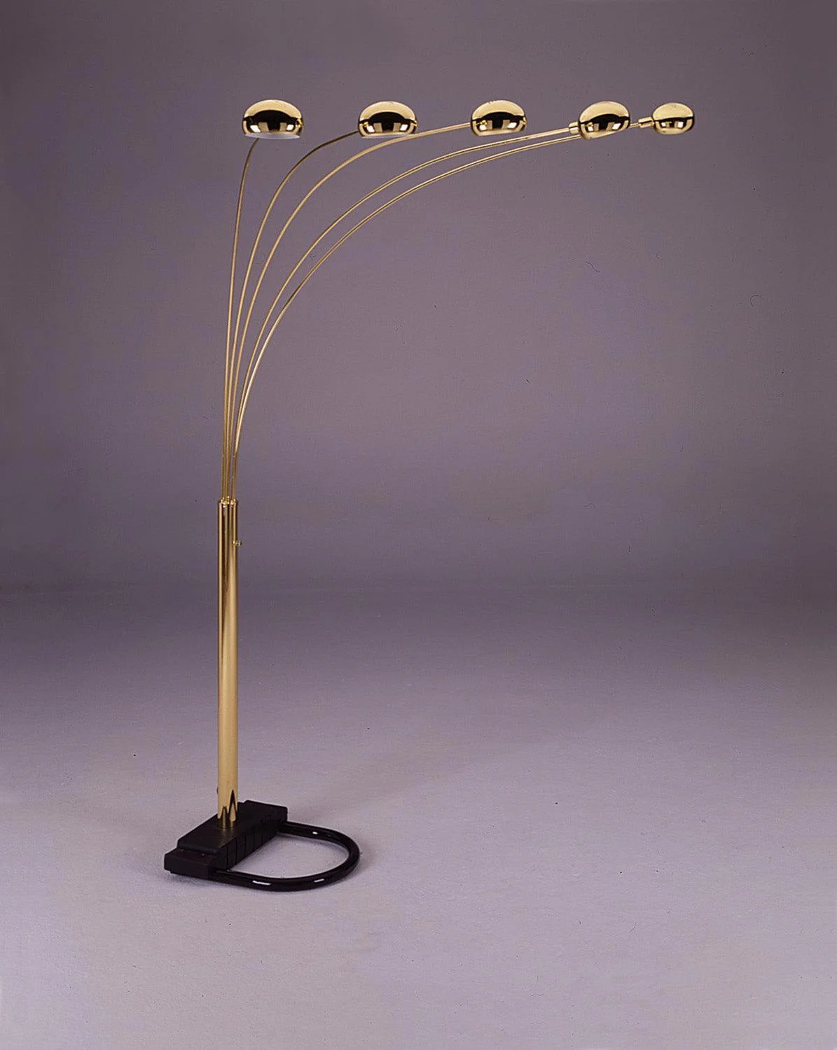 Peacock Gold Pewter Blackal Arc Floor Lamp - Image 1