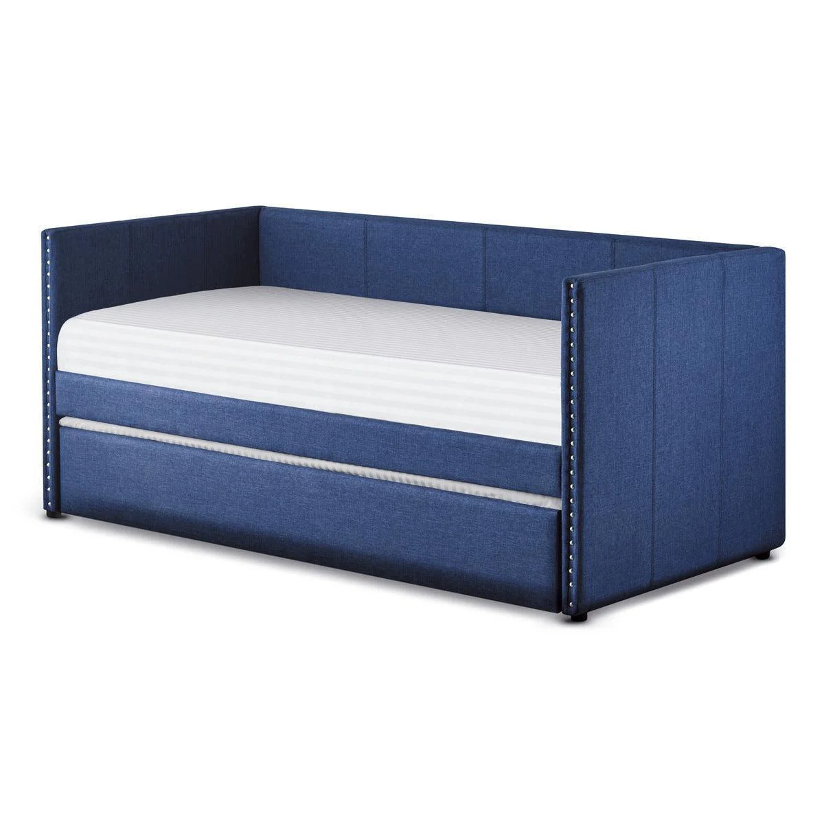 Therese Blue Upholstered Daybed with Trundle - Image 3