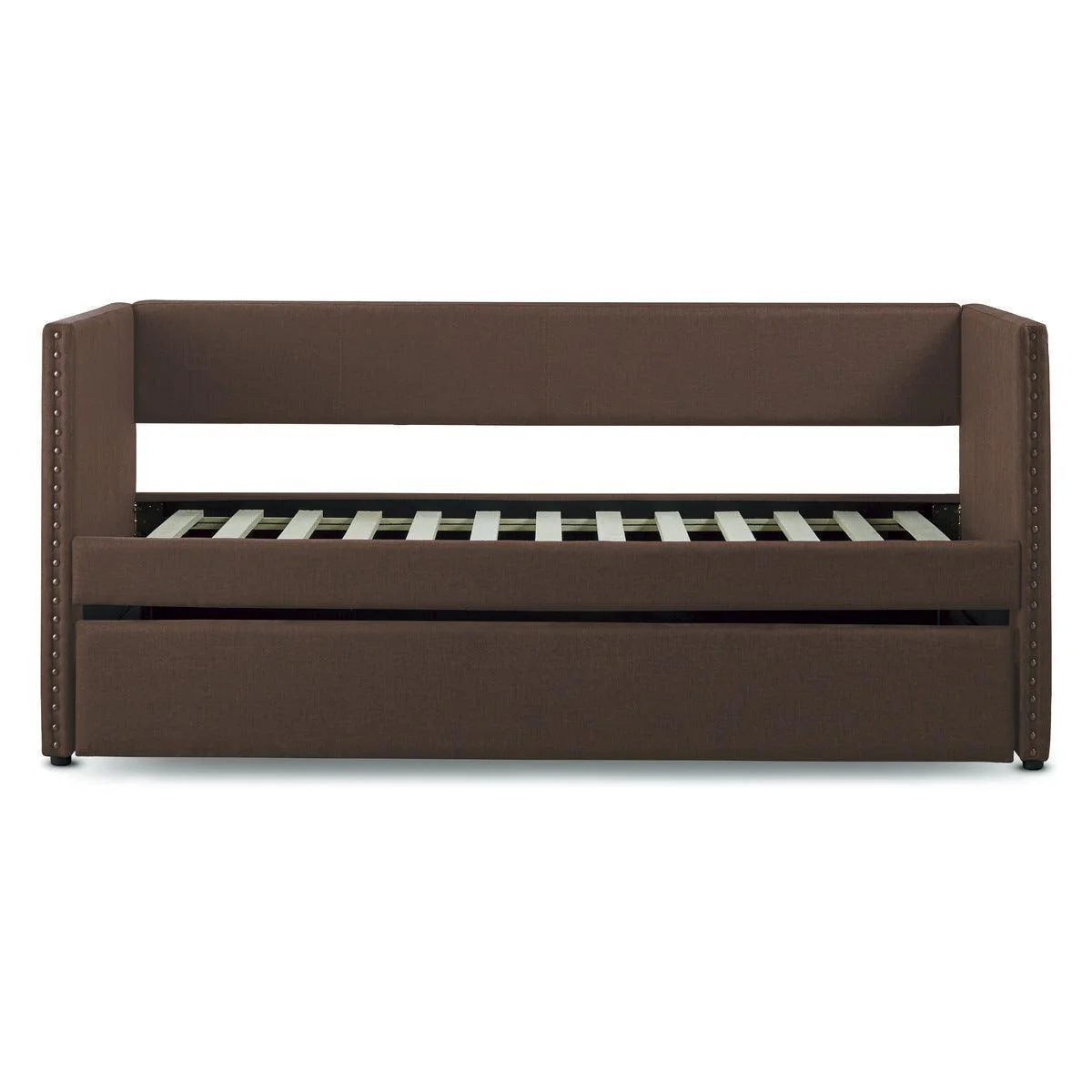 Therese Brown Upholstered Daybed with Trundle
